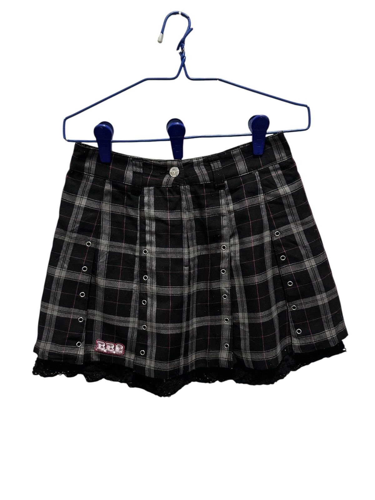 Hypebeast Vintage B.B.G Check Plaid Bad Boy Girl Hypebeast Mini Skirts Size 26" / US 2 / IT 38 - 1 Thumbnail
