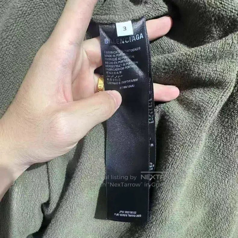 Balenciaga Balenciaga Olive Green Obscuring Line Hoodie Size US L / EU 52-54 / 3 - 4 Thumbnail