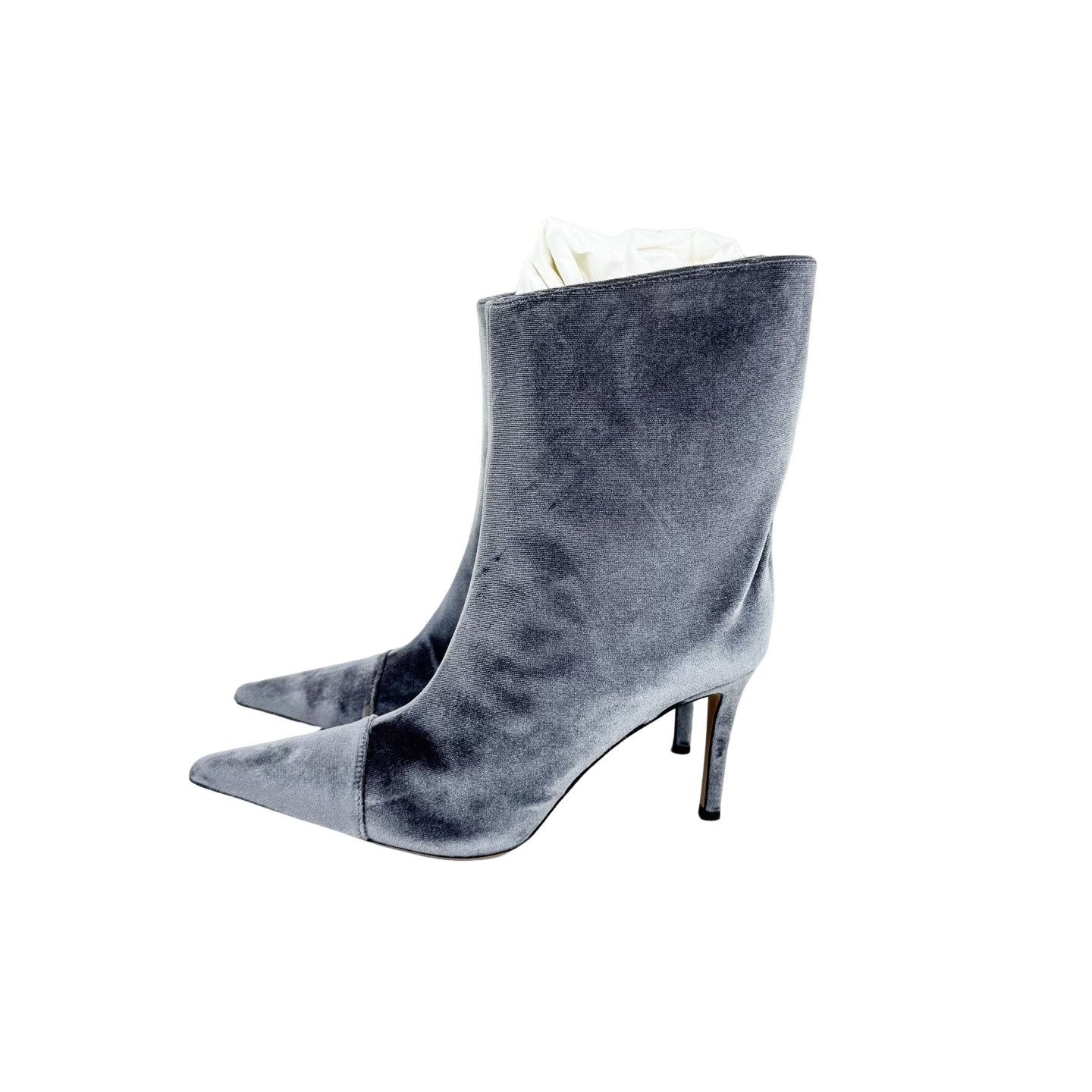 Alexandre Vauthier Alexandre Vauthier Grey Velvet Stiletto Boots Size 37 Size US 7 / IT 37 - 1 Thumbnail