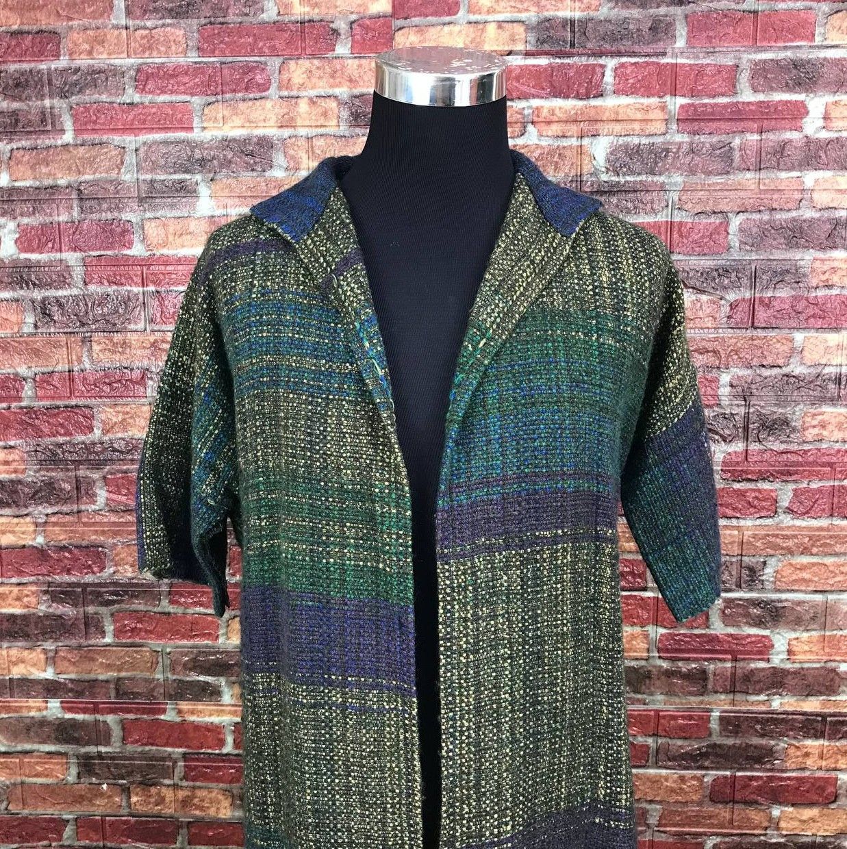 Japanese Brand JAPANESE MINIMALIST BUTTONLESS TWEED COLORBLOCK SHORTSLEEVE Size US M / EU 48-50 / 2 - 12 Thumbnail