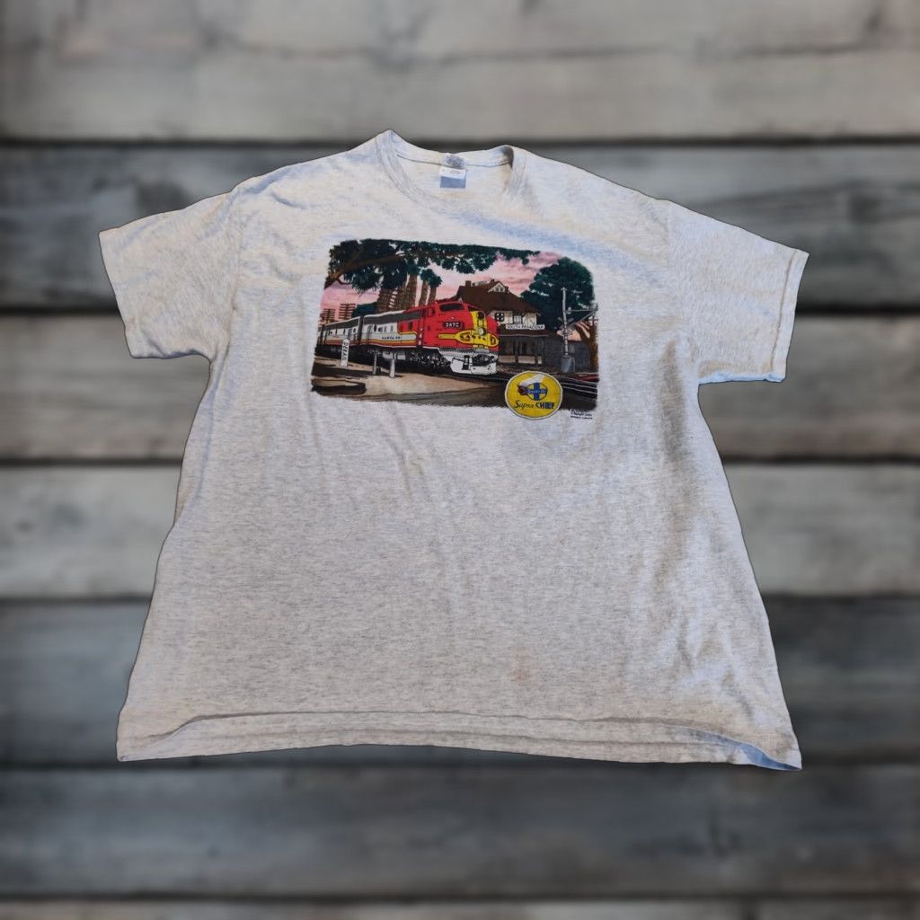 Vintage VINTAGE Santa Fe Super Chief Graphic T-Shirt Men Size XL Gray Railroad Train 90s Daylight Sales Size US XL / EU 56 / 4 - 1 Thumbnail