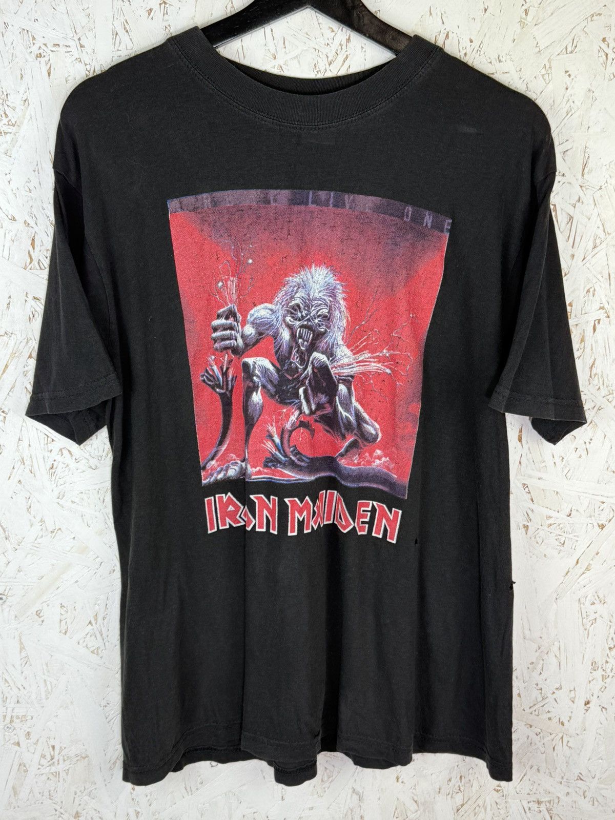 Band Tees Vintage Iron Maiden A Real Live One Distressed Band T-Shirt Size US XL / EU 56 / 4 - 1 Thumbnail