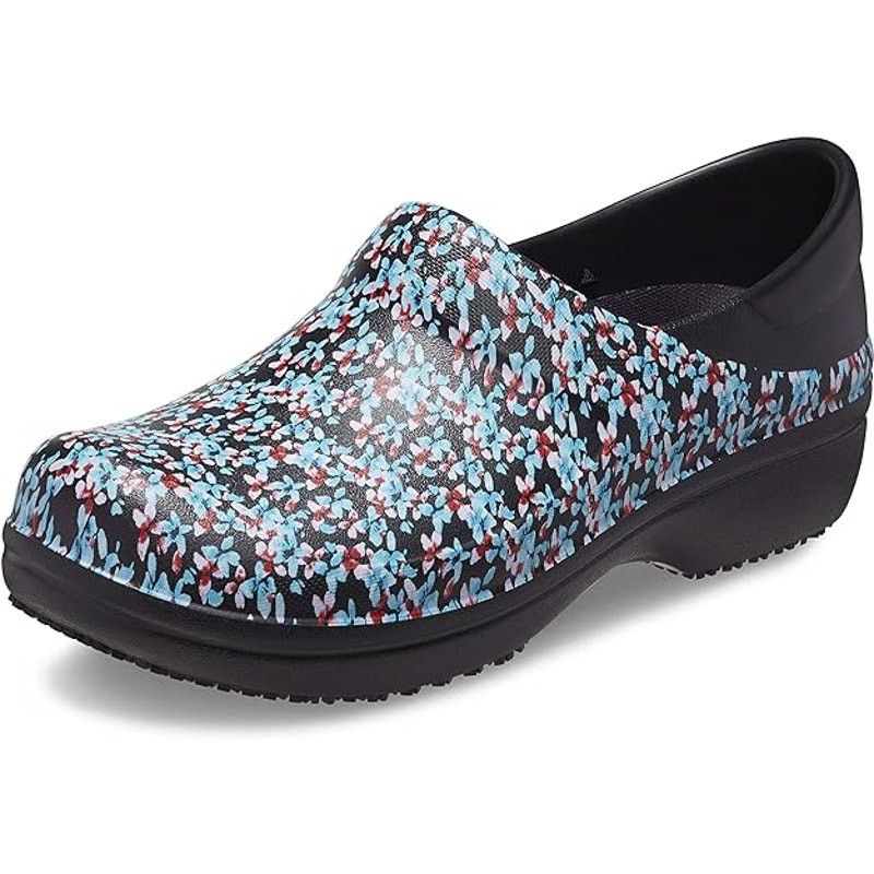 Crocs Crocs Neria Pro II LiteRide Floral Work Clogs Black W7 Size US 7 / IT 37 - 1 Thumbnail
