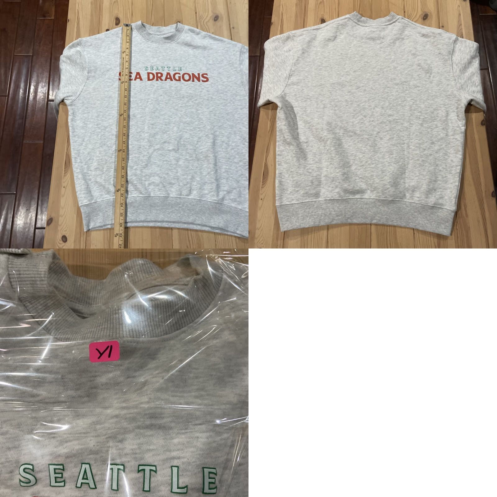 Vintage VINTAGE XFL Seattle Sea Dragons Unisex Adult Crewneck Sweatshirt M Grey Size US M / EU 48-50 / 2 - 8 Thumbnail