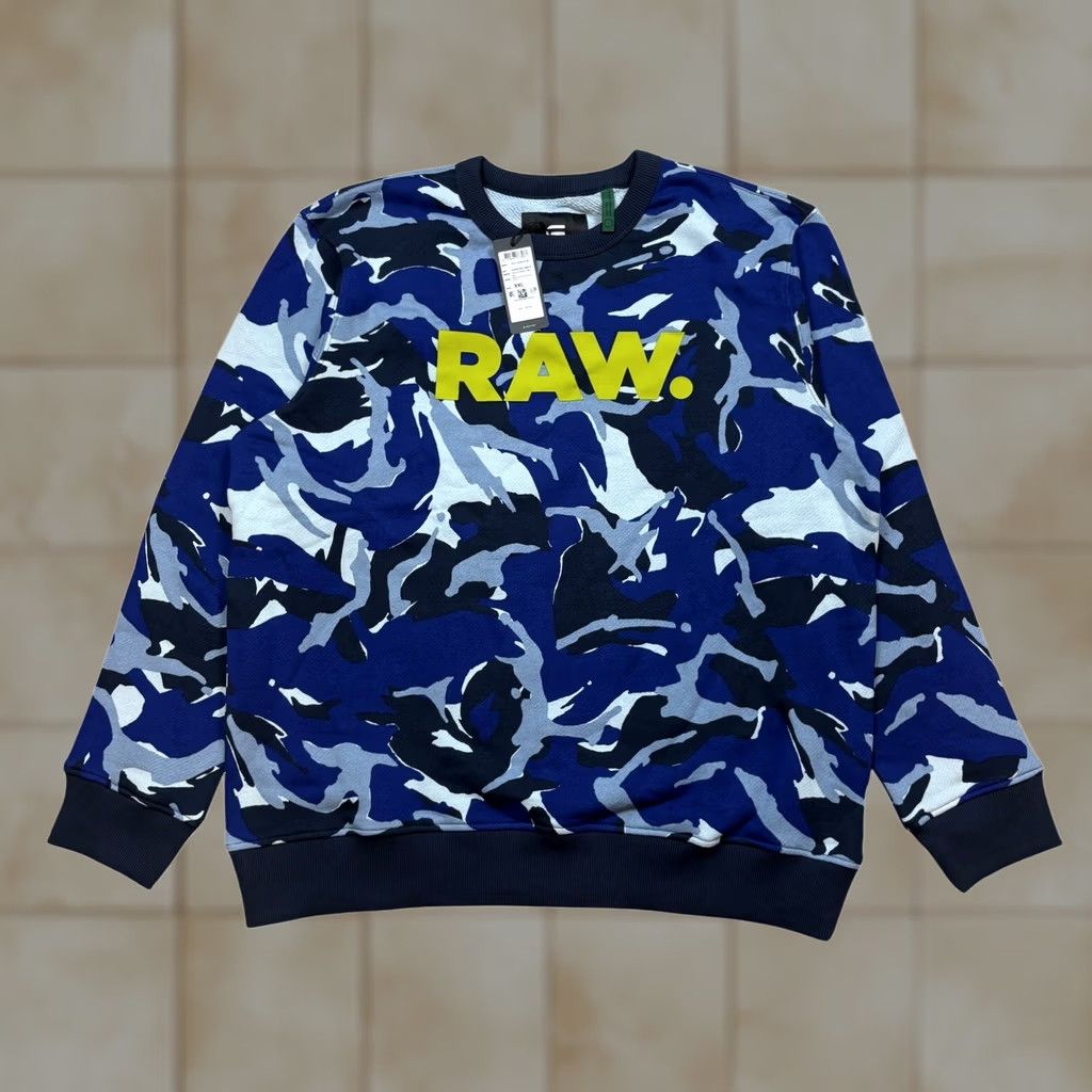 Vintage G-Star Raw Sweatshirt Camo Yoichi Crew Mens 2XL Size US XXL / EU 58 / 5 - 1 Thumbnail