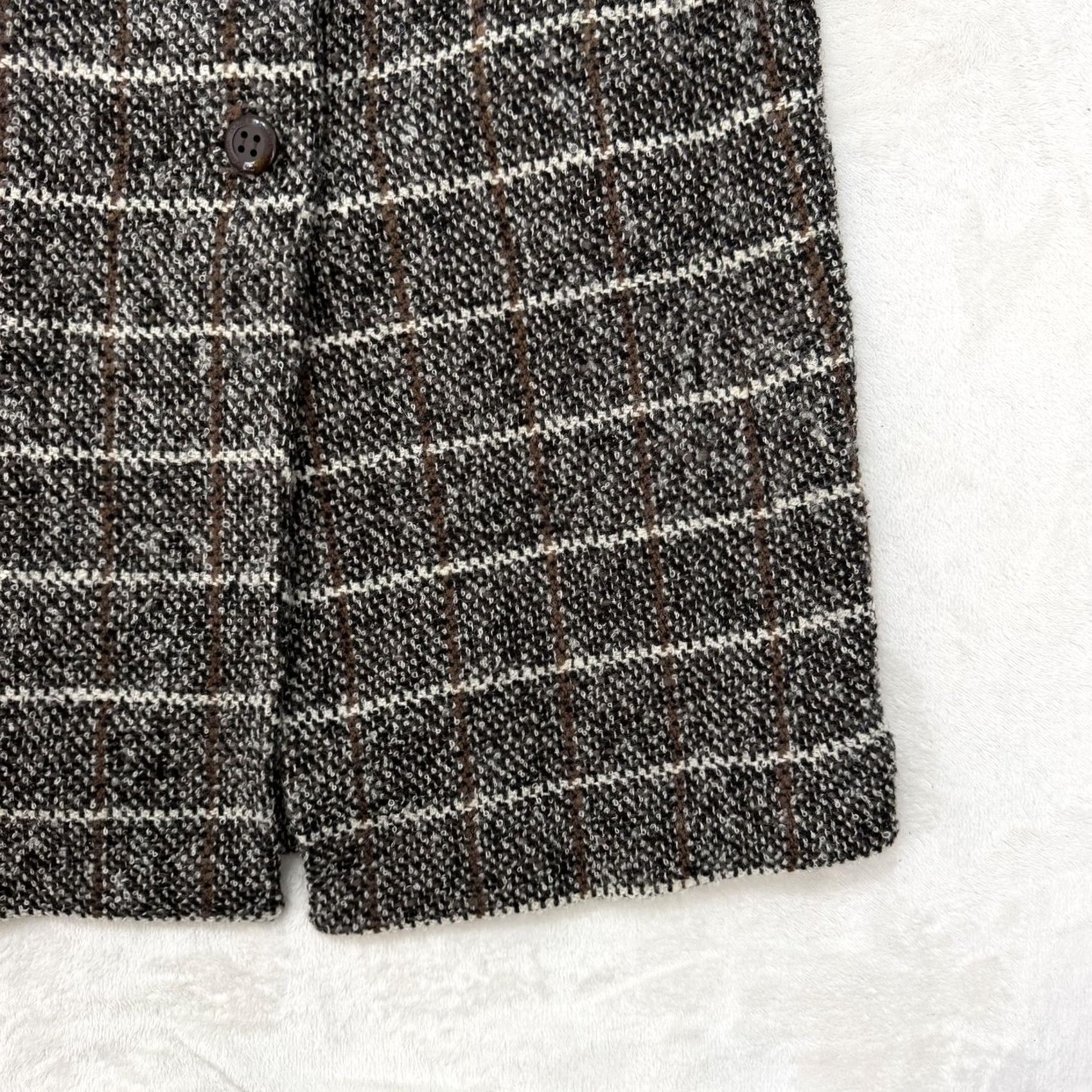 Dolce & Gabbana Dolce & Gabbana Coat Womens 44 Brown Wool Tweed Check Long Size M / US 6-8 / IT 42-44 - 4 Thumbnail