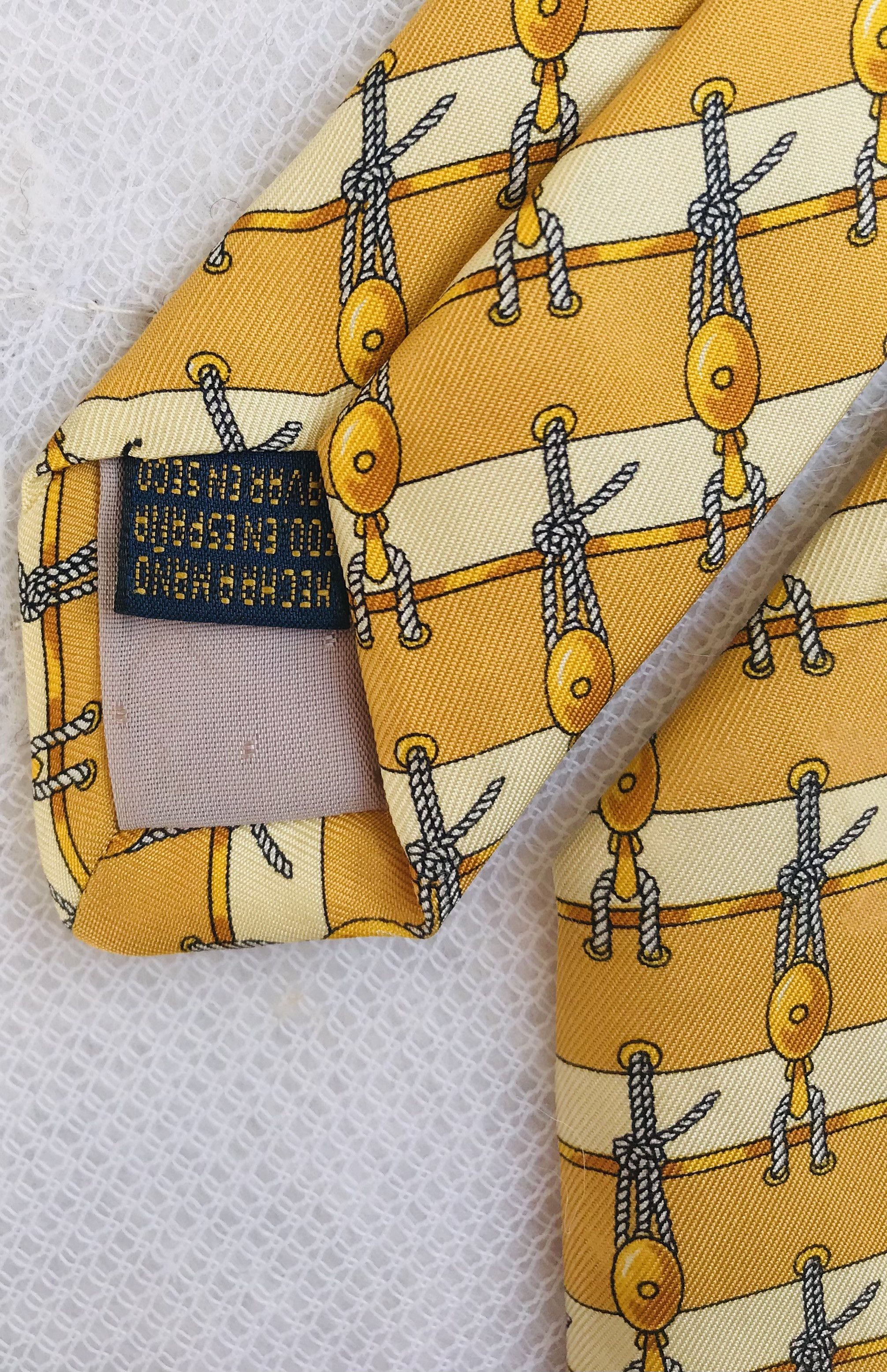 Celine Celine Paris Men's Silk Tie Yellow Monogram Luxury NECKTIE Size ONE SIZE - 6 Thumbnail
