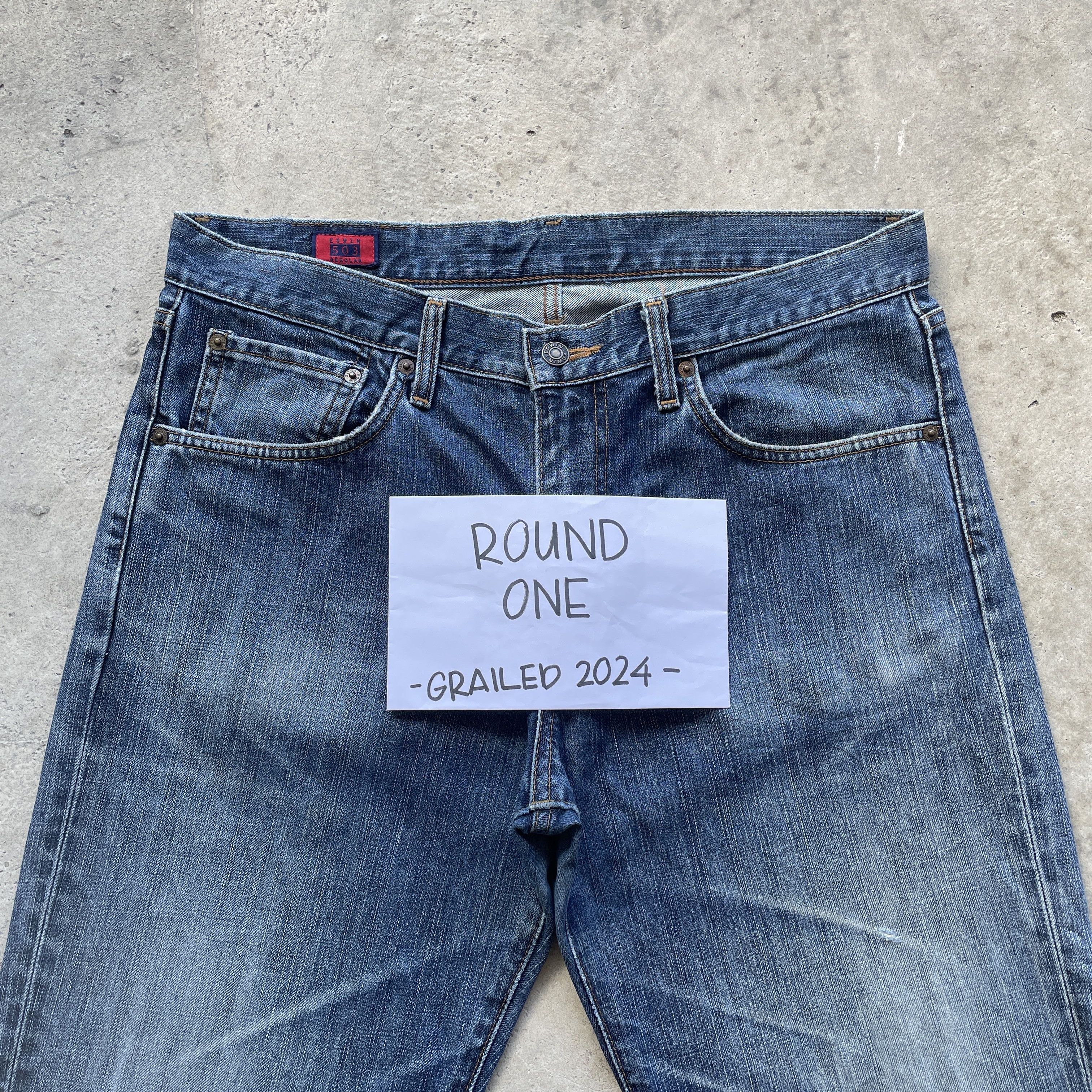 Edwin × Japanese Brand W35 VINTAGE EDWIN FADED JEANS BAGGY DENIM PANTS Size US 35 - 3 Thumbnail