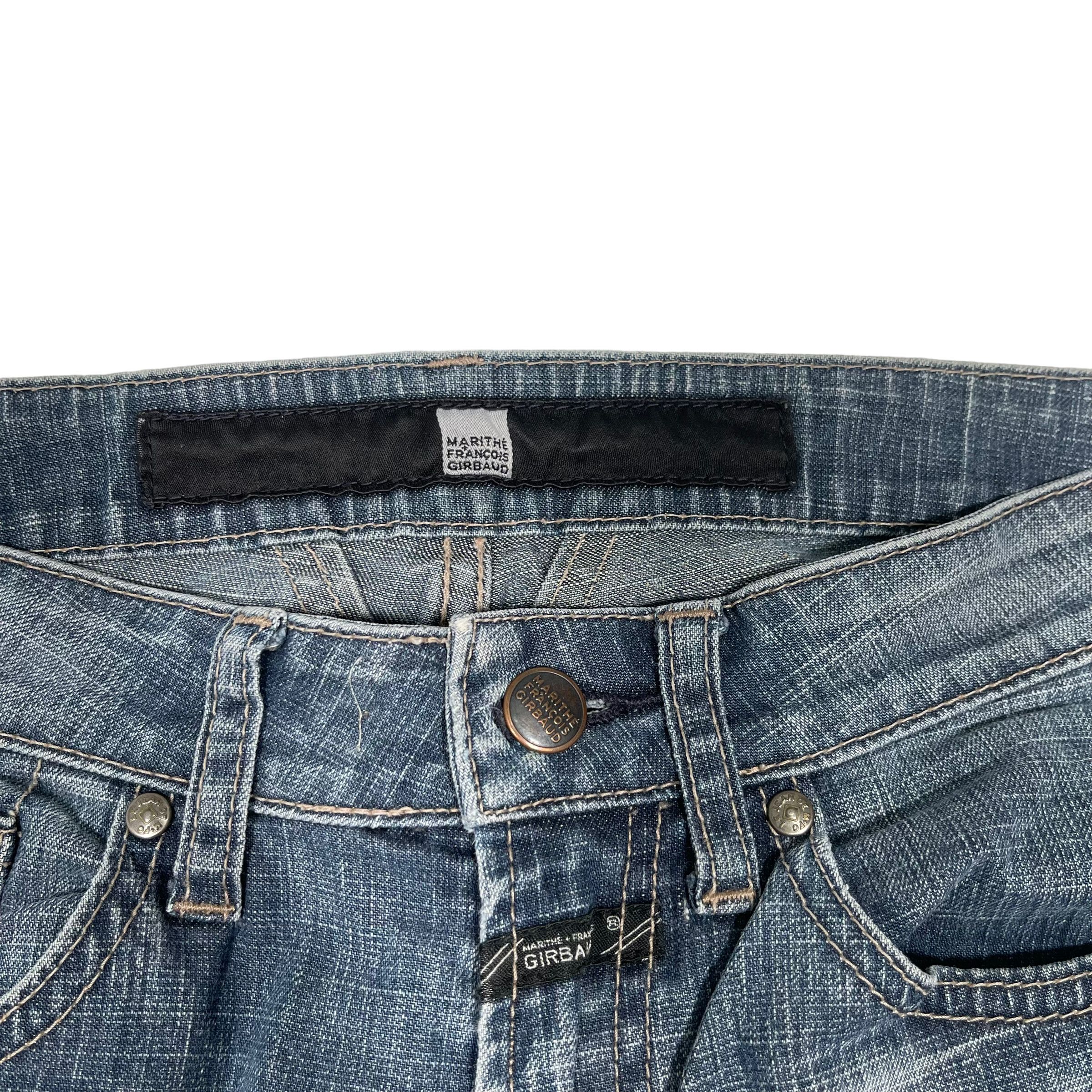 Marithe + Francois Girbaud Marithe Francois Girbaud Flare Punk Washed Denim Pants Size US 28 / EU 44 - 9 Thumbnail