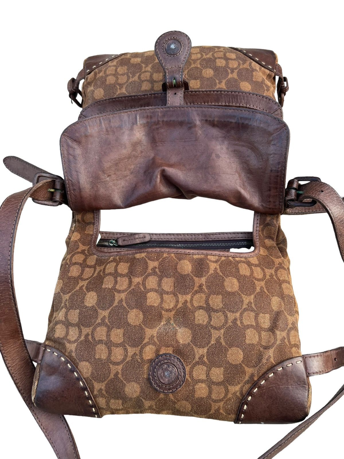 Japanese Brand Genten Japan Hybrid Canvas Leather Bag Size ONE SIZE - 19 Thumbnail