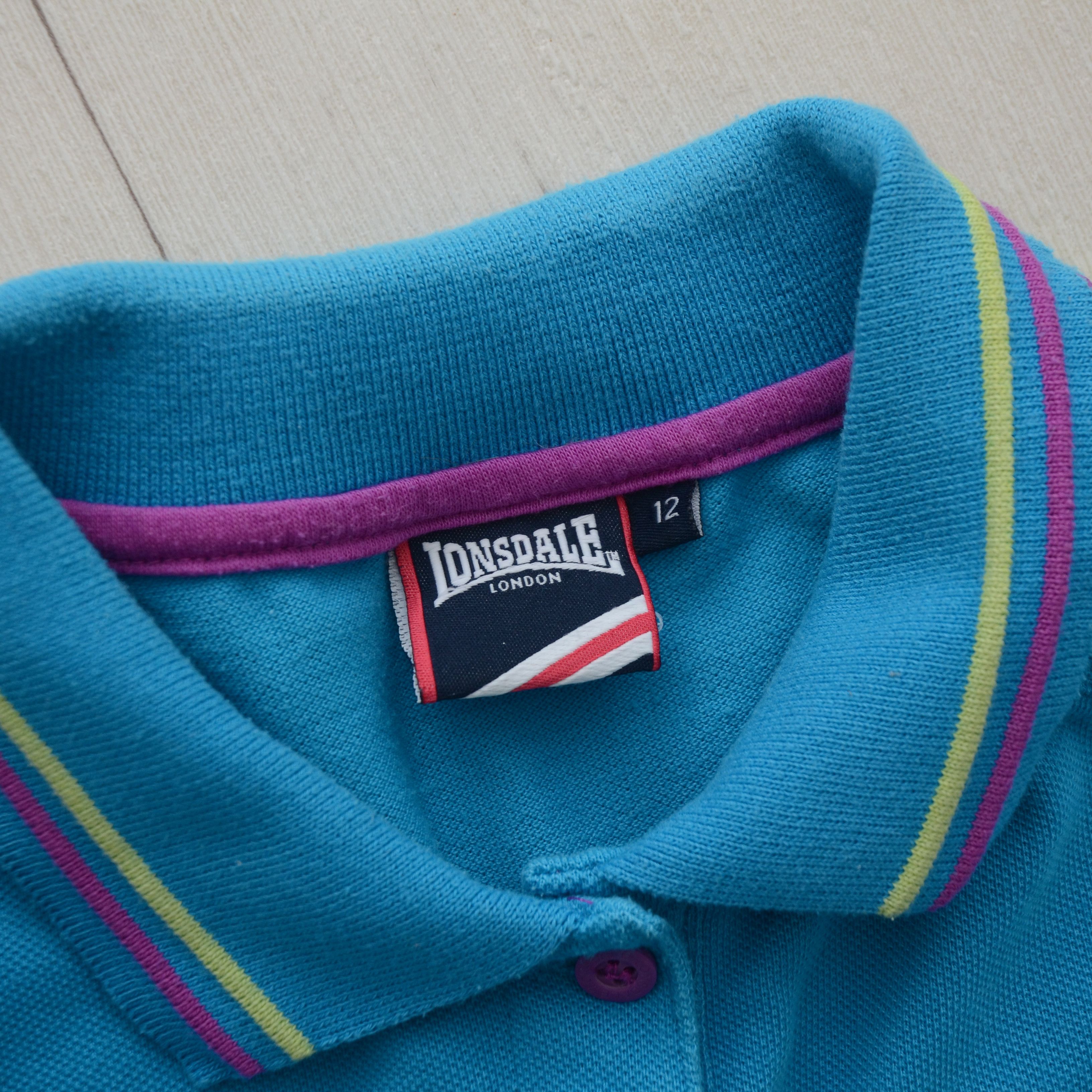 Lonsdale × Vintage Lonsdale London Women's Polo Shirt Blue Pink Trim M Casual Size M / US 6-8 / IT 42-44 - 10 Thumbnail