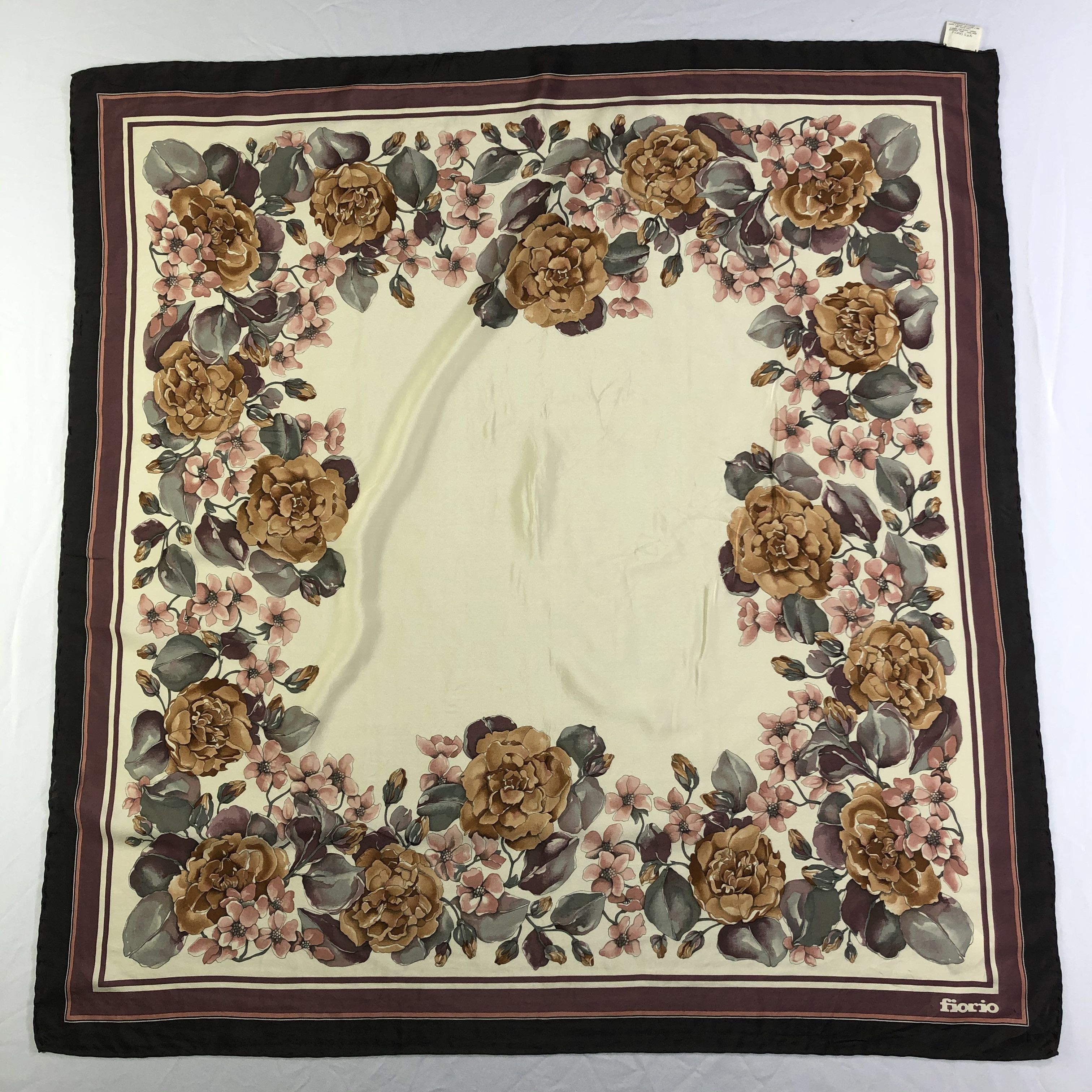 Vintage Vintage Fiorio Silk Scarf Size ONE SIZE - 2 Thumbnail