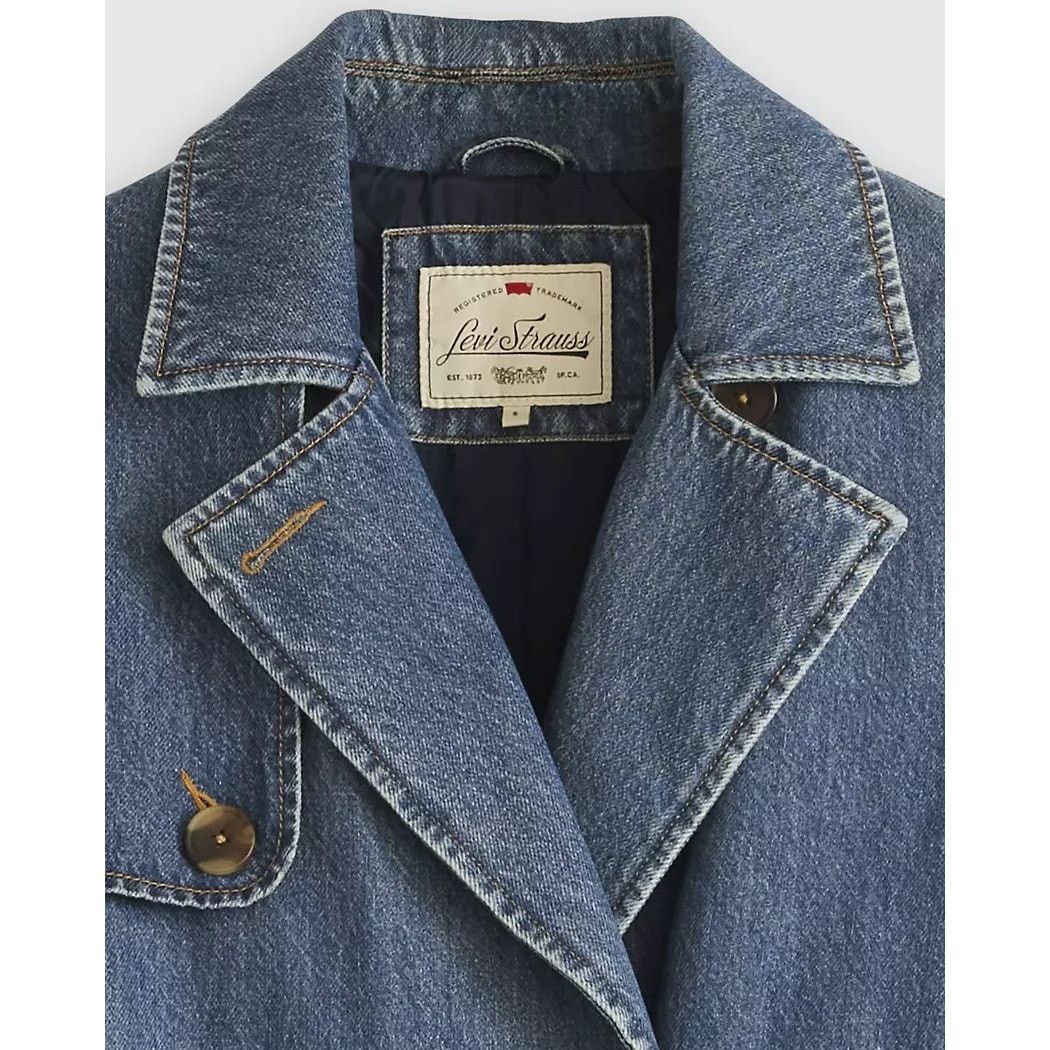 Levi's LEVIS WOMEN'S SMALL SPADE TRENCH COAT DARK WASH A89760001 Size S / US 4 / IT 40 - 5 Thumbnail