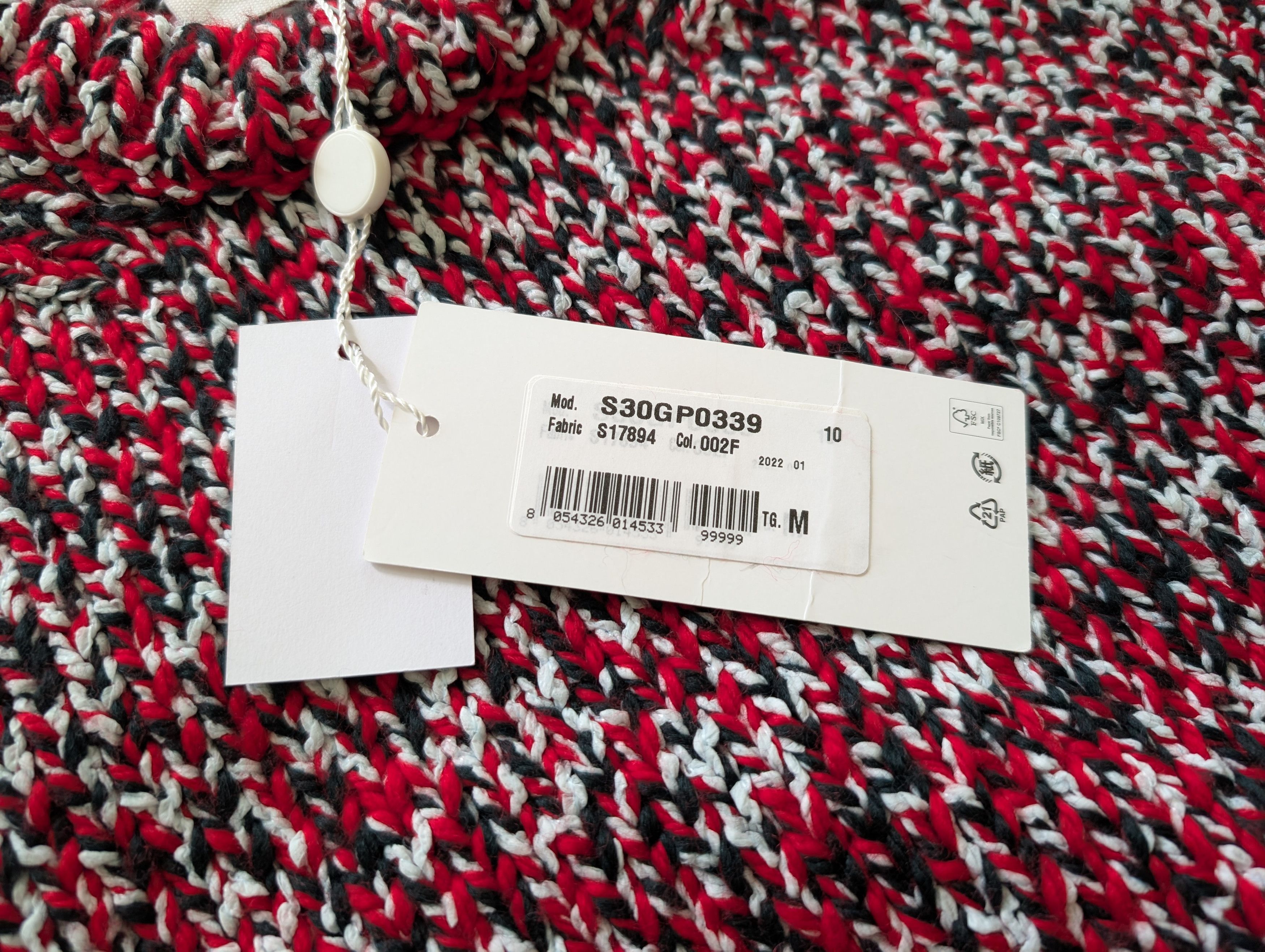 Maison Margiela New! $1680 Artisanal SS22 Wool-blend Hand Knit Red Sweater Size US M / EU 48-50 / 2 - 7 Thumbnail