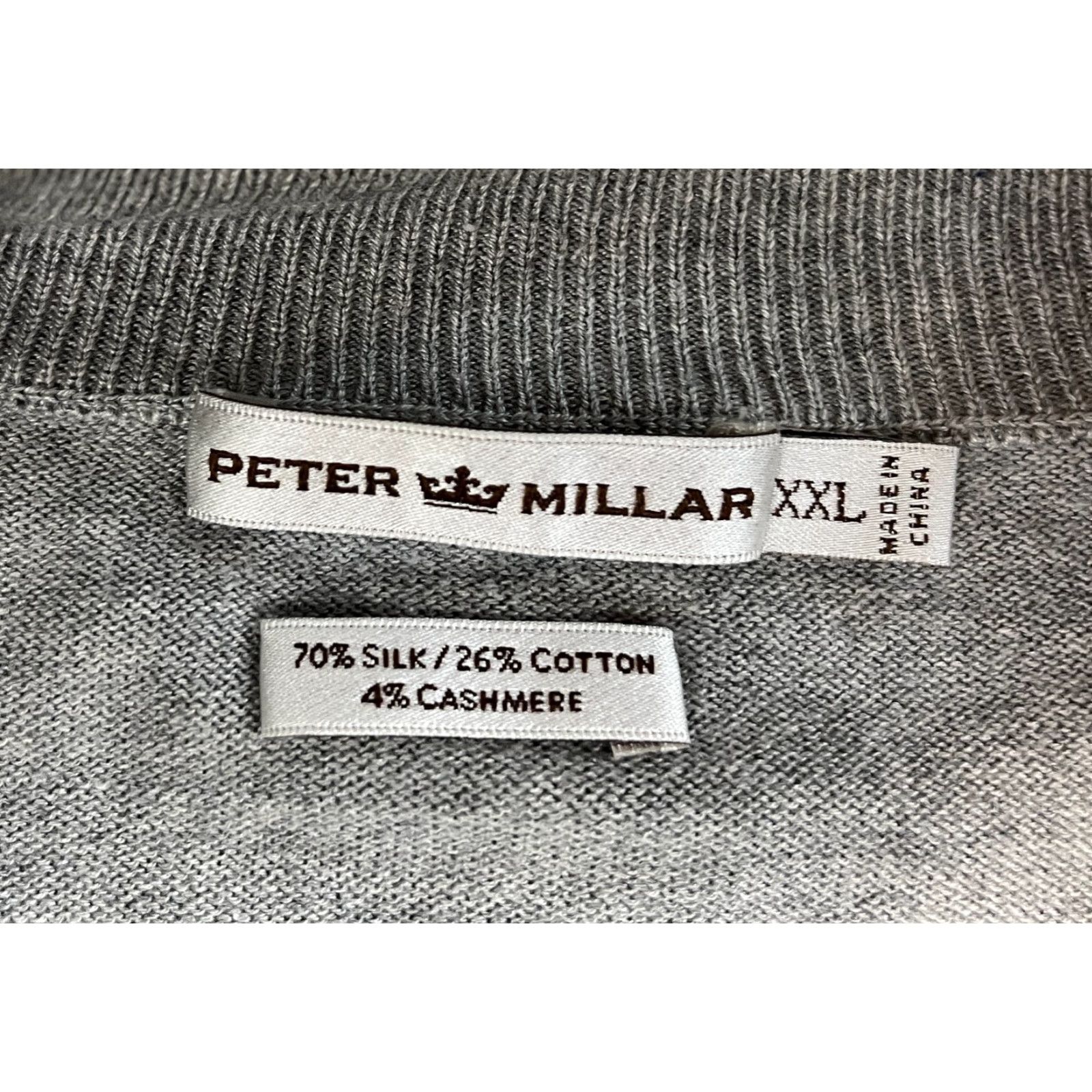 Peter Millar Peter Millar 1/4 Zip Knit Sweater Mens 2XL Silk Blend Gray Mock Neck Pullover Vintage/Preppy Style Size US XXL / EU 58 / 5 - 7 Thumbnail