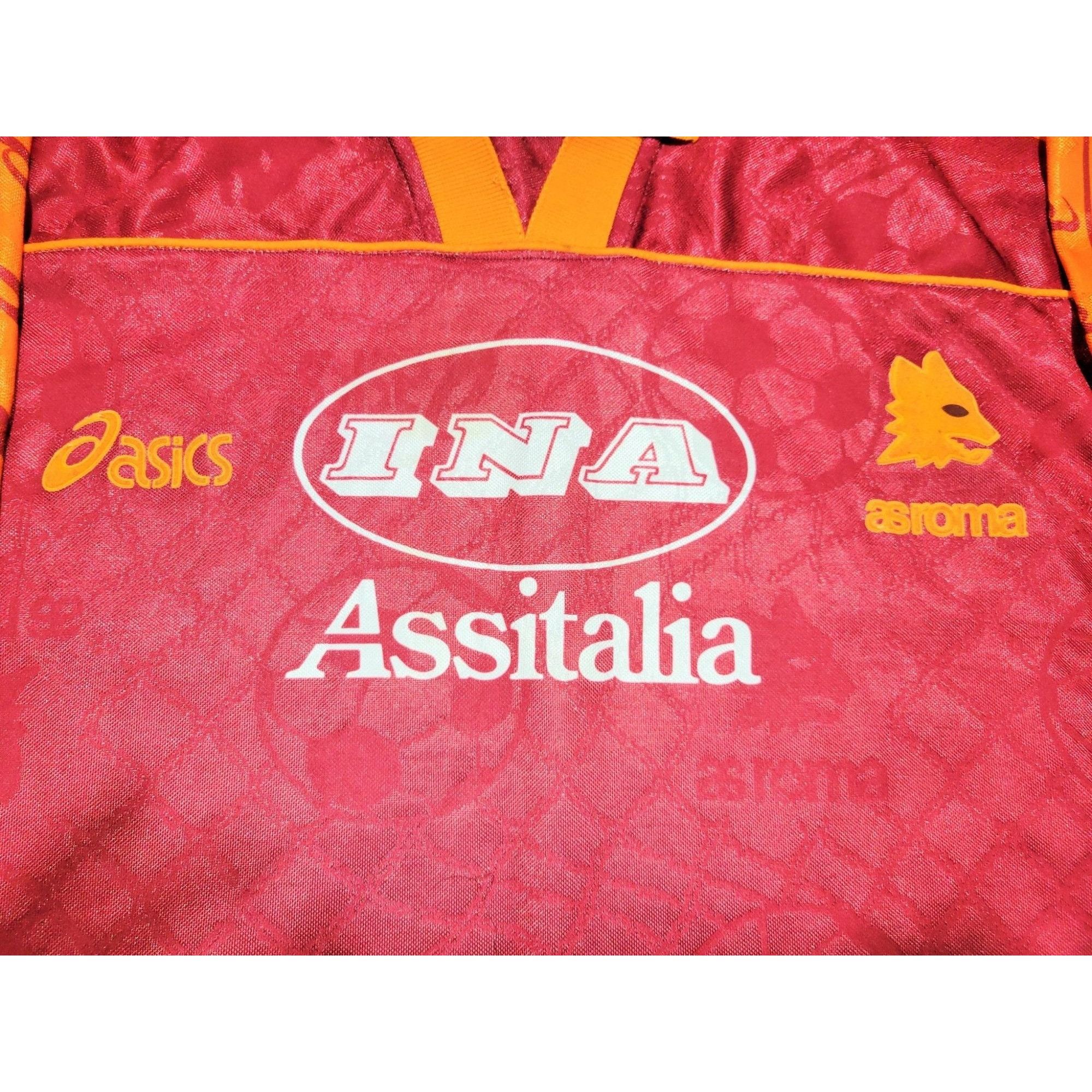 Asics Totti As Roma Asics 1995 1996 Home Soccer Jersey Maglia Shir Size US M / EU 48-50 / 2 - 3 Thumbnail