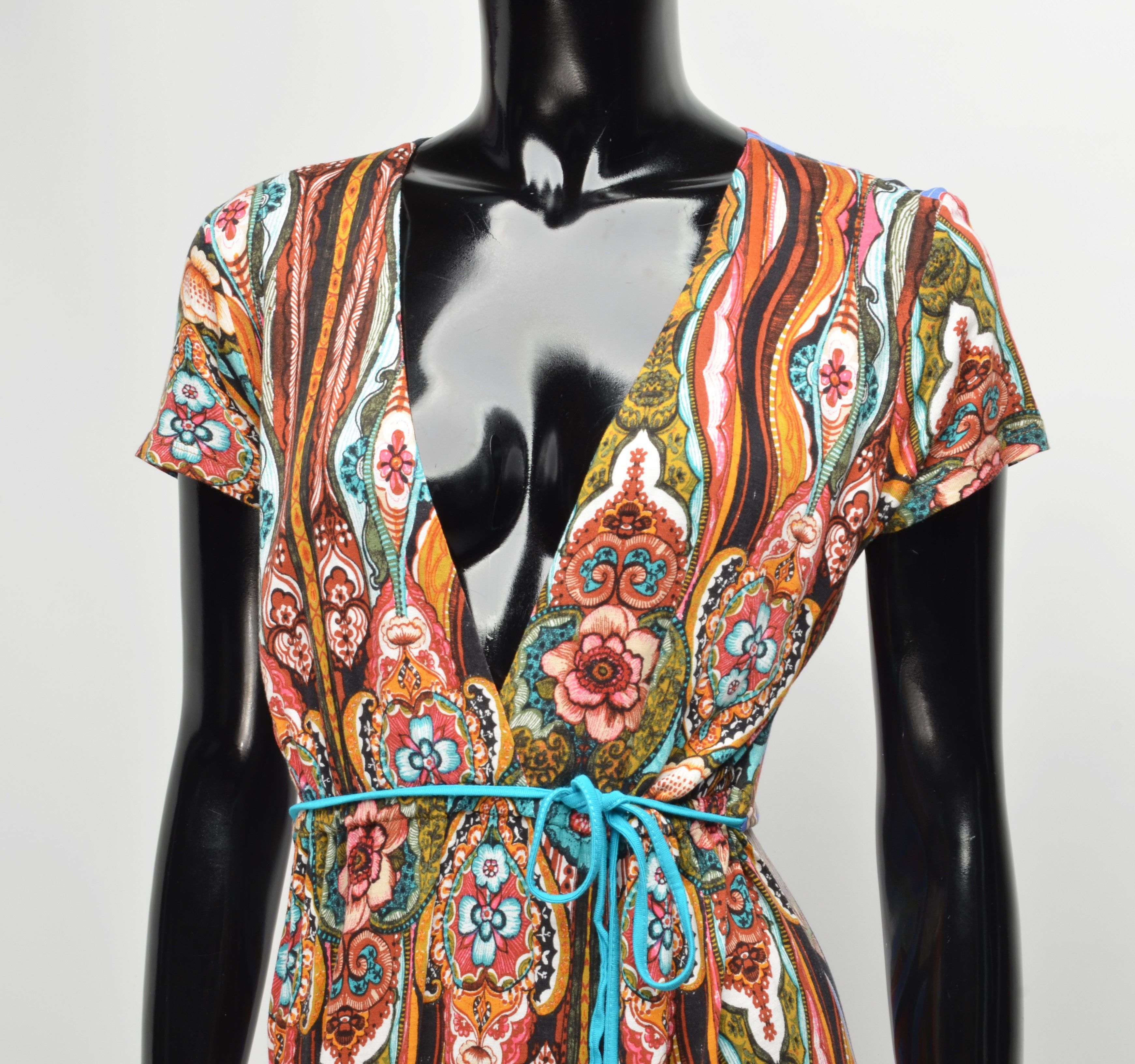 Desigual × Vintage Desigual Boho Y2K V-neck Short Sleeve Floral Dress Size M / US 6-8 / IT 42-44 - 2 Thumbnail