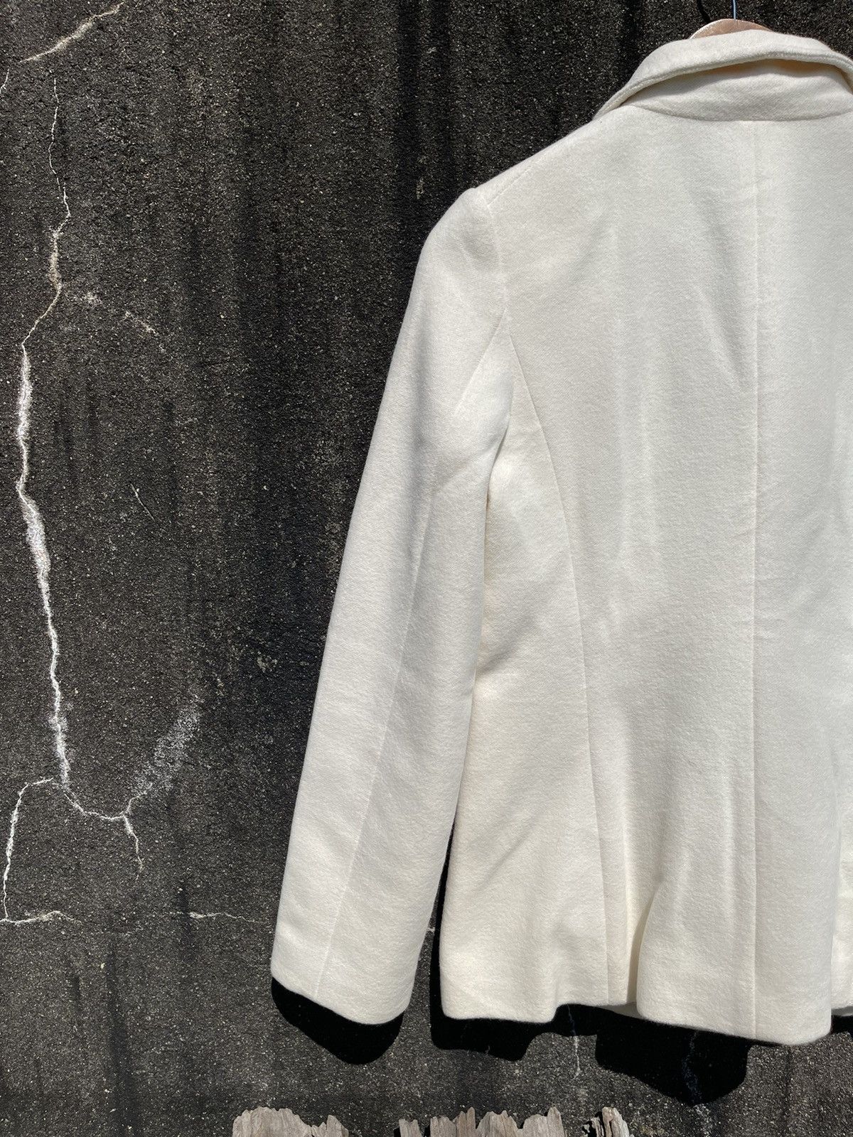 Designer Michel Klein Paris WKMK White Wool Blend Jacket Size S / US 4 / IT 40 - 13 Thumbnail