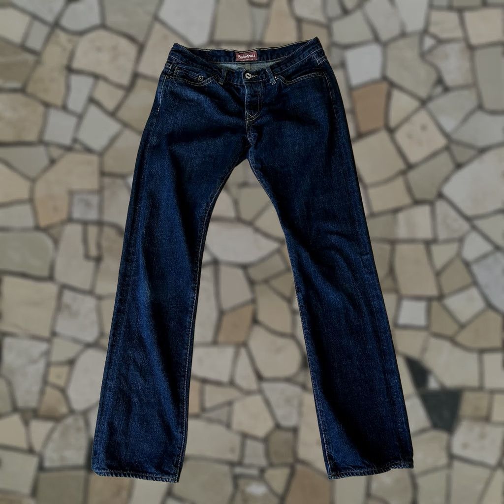 Denime VINTAGE The Stronghold Selvedge Denim Blue Jeans Slim Fit Men 29x30 Slim Blue City Fashion 5-Pocket Mens Size US 29 - 1 Thumbnail