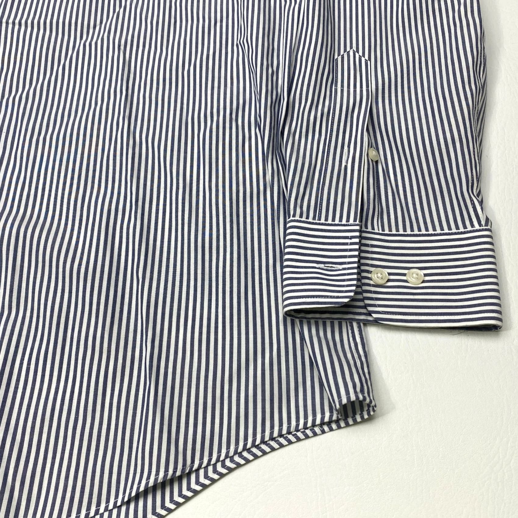 Ralph Lauren VINTAGE Ralph Lauren Shirt Mens 18 Gray White Striped Button Up Long Sleeve Stretch 7850 Size US XXL / EU 58 / 5 - 5 Thumbnail