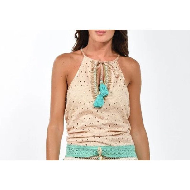 Other Gypsy Queen Paris Collection Eyelet Halter NWT Top Size M/L Size M / US 6-8 / IT 42-44 - 14 Thumbnail