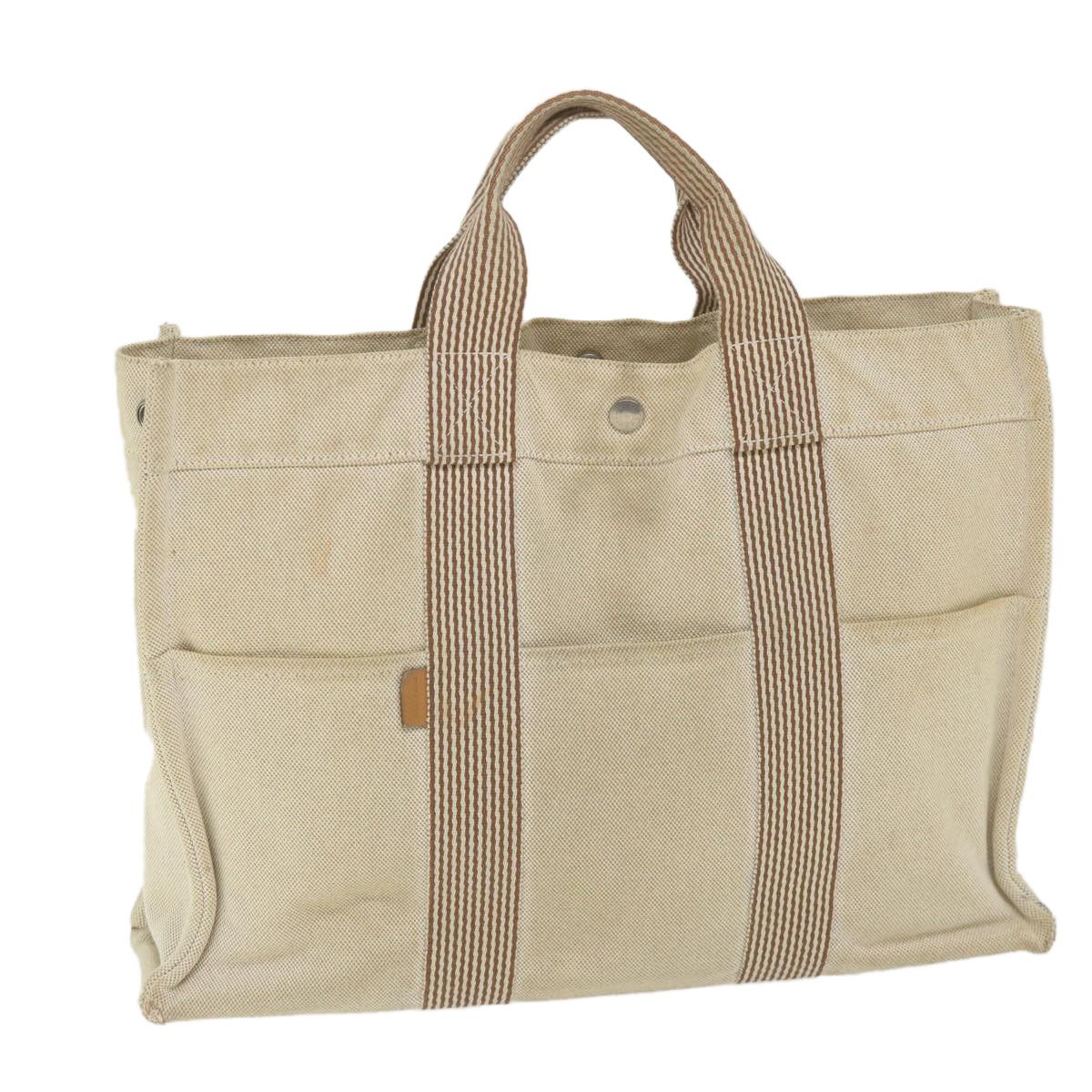 image of Hermes Fourre Tout Mm Hand Bag Canvas Beige Auth Th4223, Women's