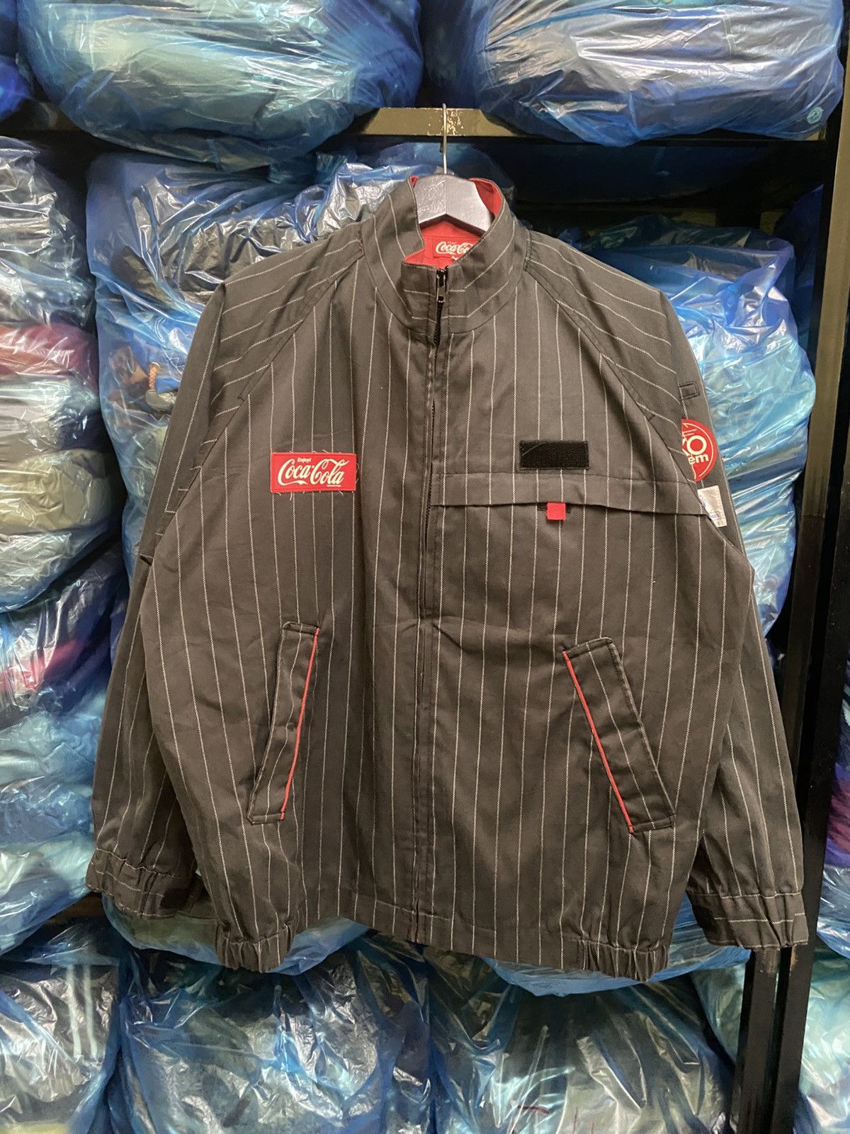 Coca Cola Vintage Coca-Cola Pinstripe Black Blouson Jacket Size US XL / EU 56 / 4 - 1 Thumbnail