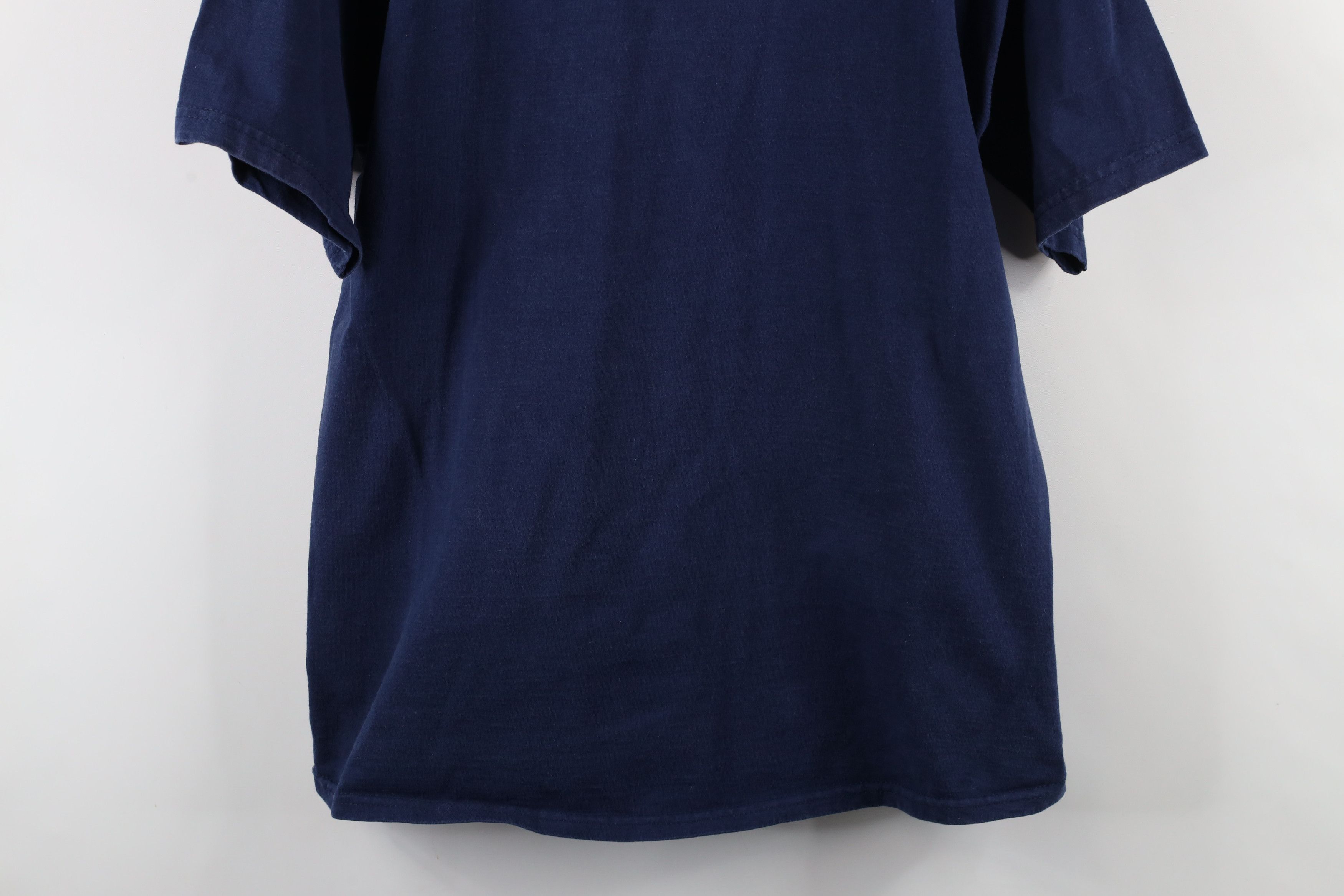 Vintage Vintage 90s Streetwear Heavyweight Cotton T-Shirt Navy Blue Size US XL / EU 56 / 4 - 3 Thumbnail