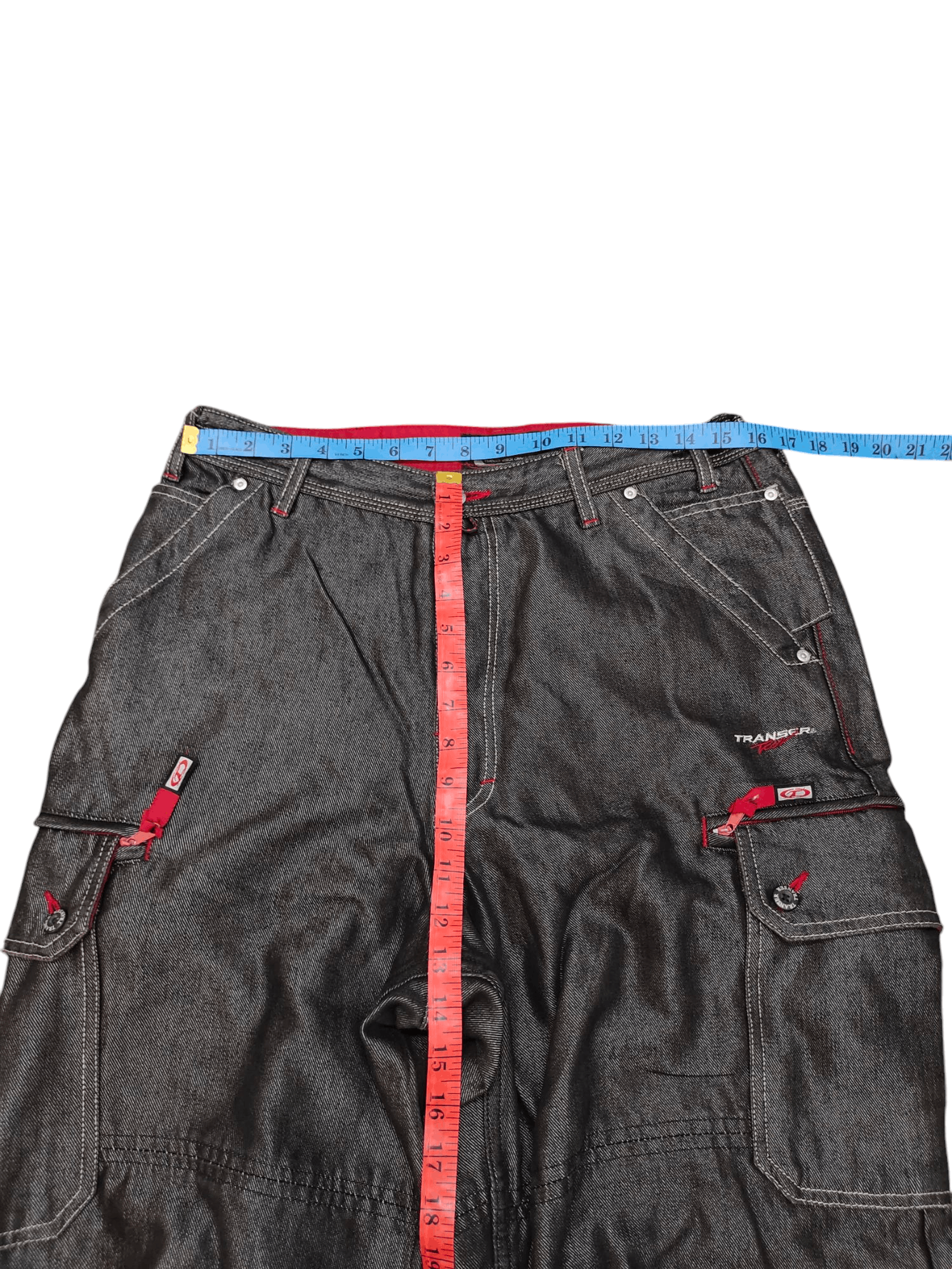 Japanese Brand Baggy Jeans Transer Japan 8 Pocket Distress Denim Pants Jnco Size US 32 / EU 48 - 16 Thumbnail