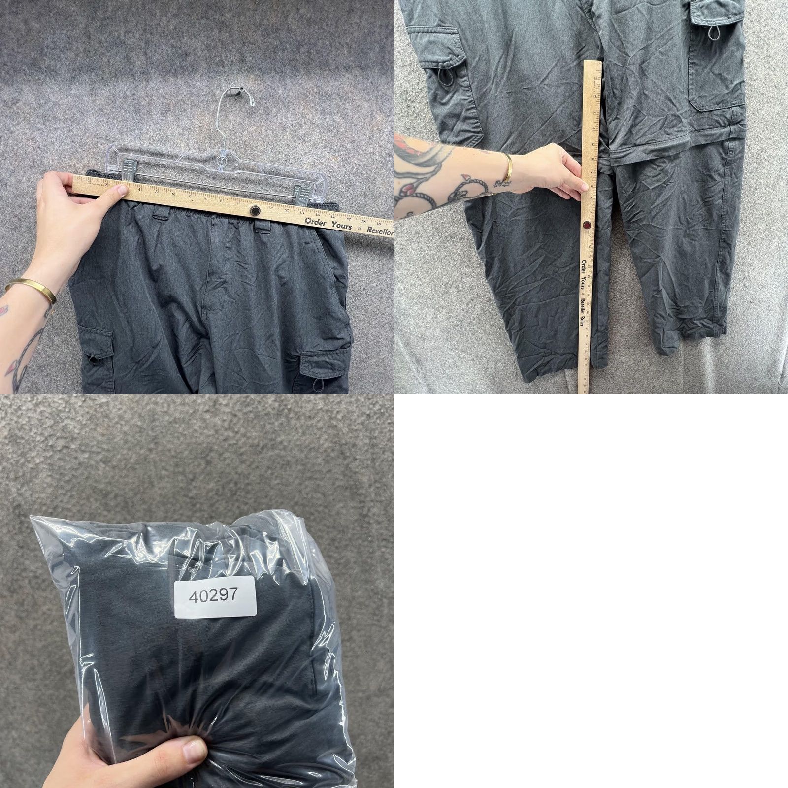 Vintage Reel Legends Pants Mens L Gray Convertible Cargo Nylon Hiking Fishing Pants Size US 33 - 8 Thumbnail