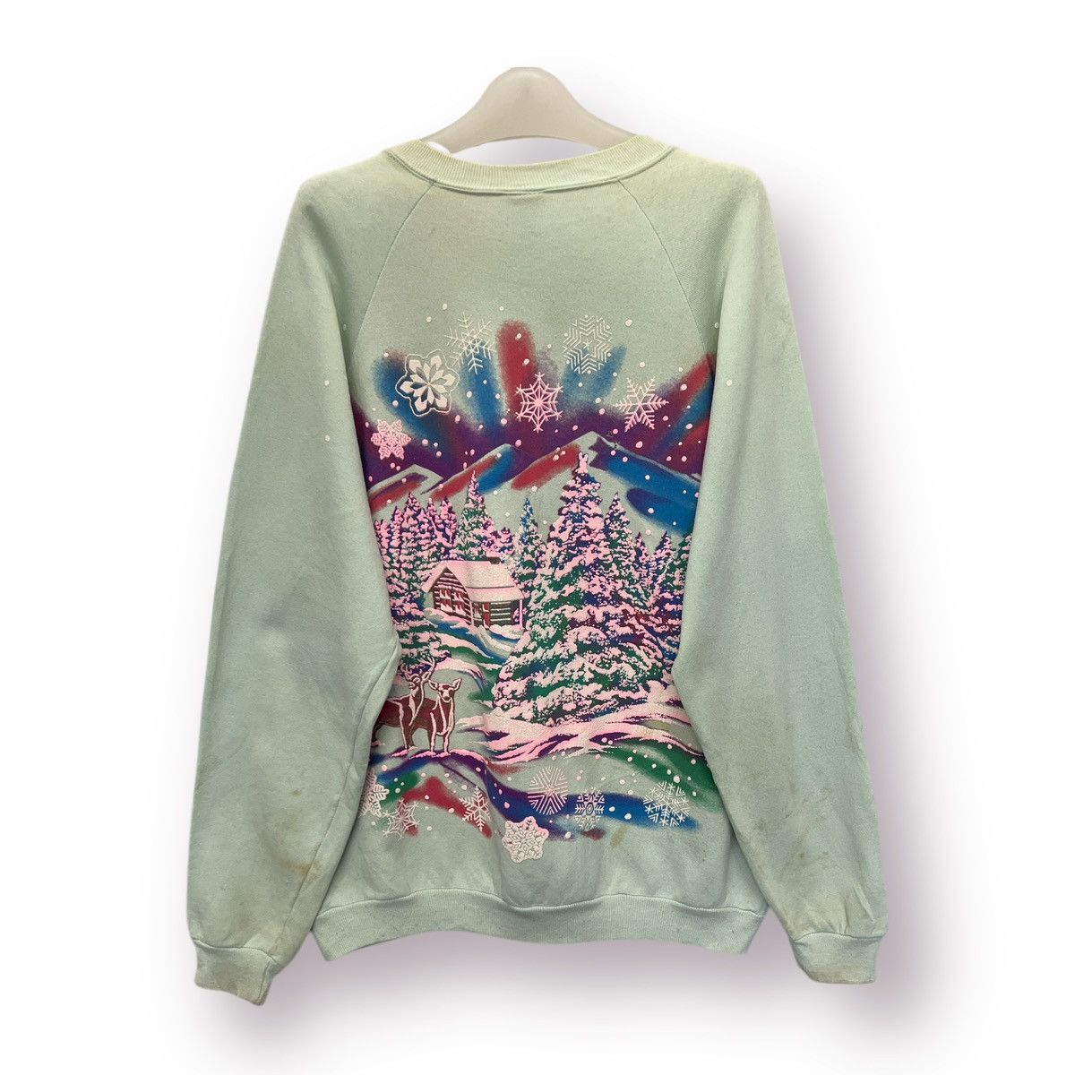 Jerzees × Vintage 🔥 Vintage 90's Jerzees Winter Art Graphic Over printed - XL Size US M / EU 48-50 / 2 - 10 Thumbnail