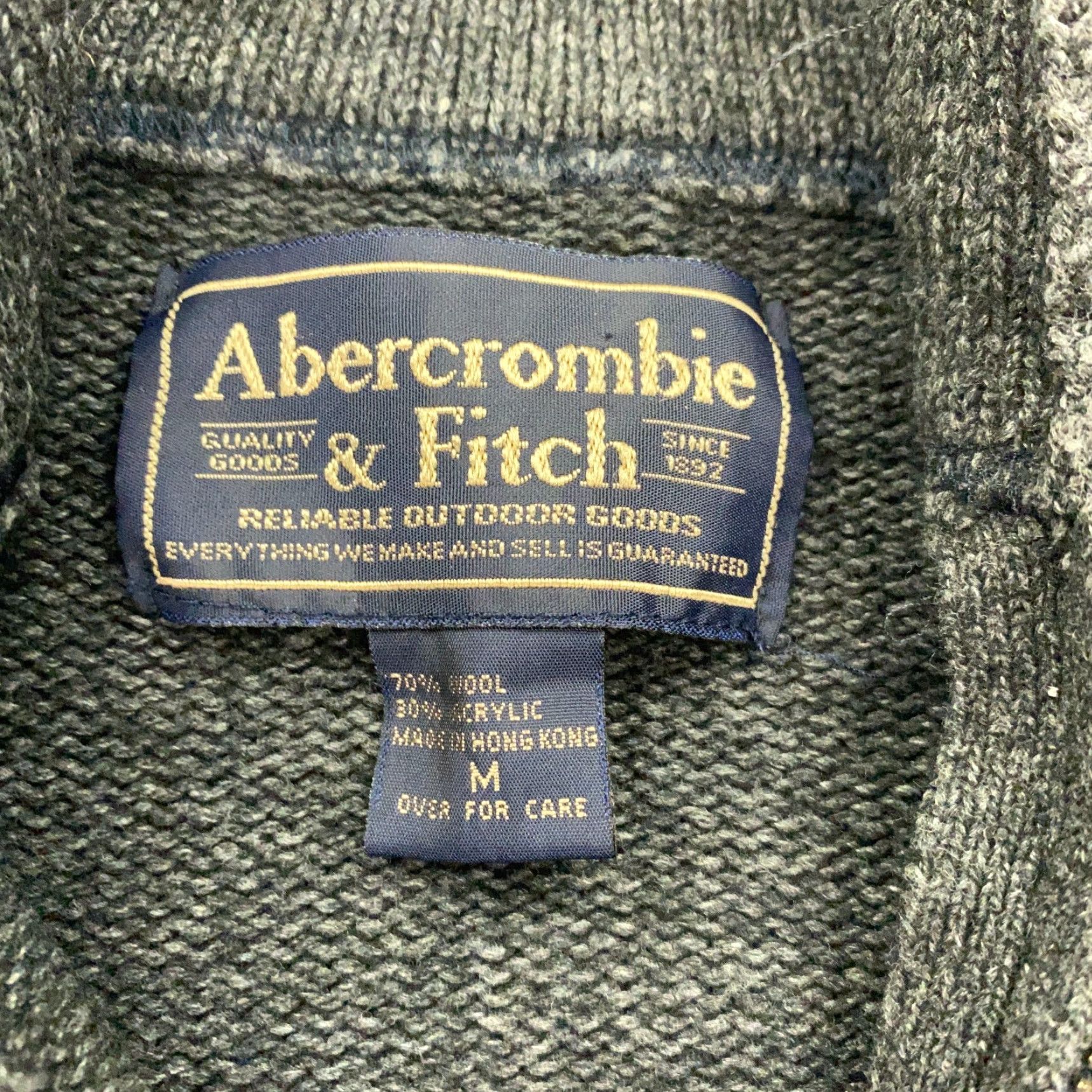 Abercrombie & Fitch VTG Abercrombie & Fitch Sweater Mens Medium Gray 1/4 Zip 90s Wool Blend Mock Neck Pullover Spin: 1892 Knit 90s Vintage Mens Sweater Size US M / EU 48-50 / 2 - 3 Thumbnail