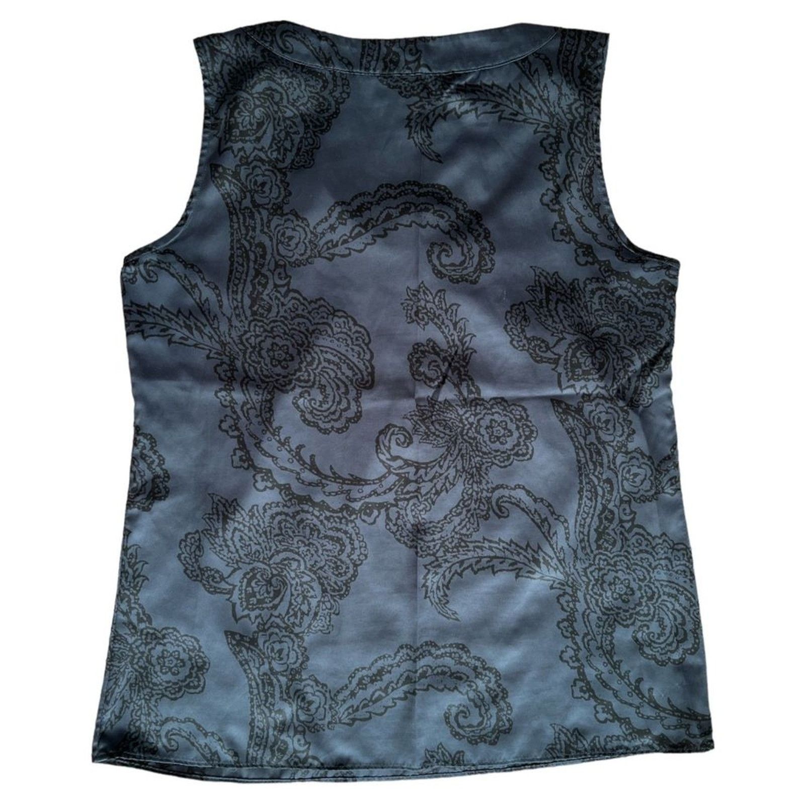 Banana Republic Banana Republic Navy Printed Boat Neck Sleeveless Top, M Size M / US 6-8 / IT 42-44 - 3 Thumbnail