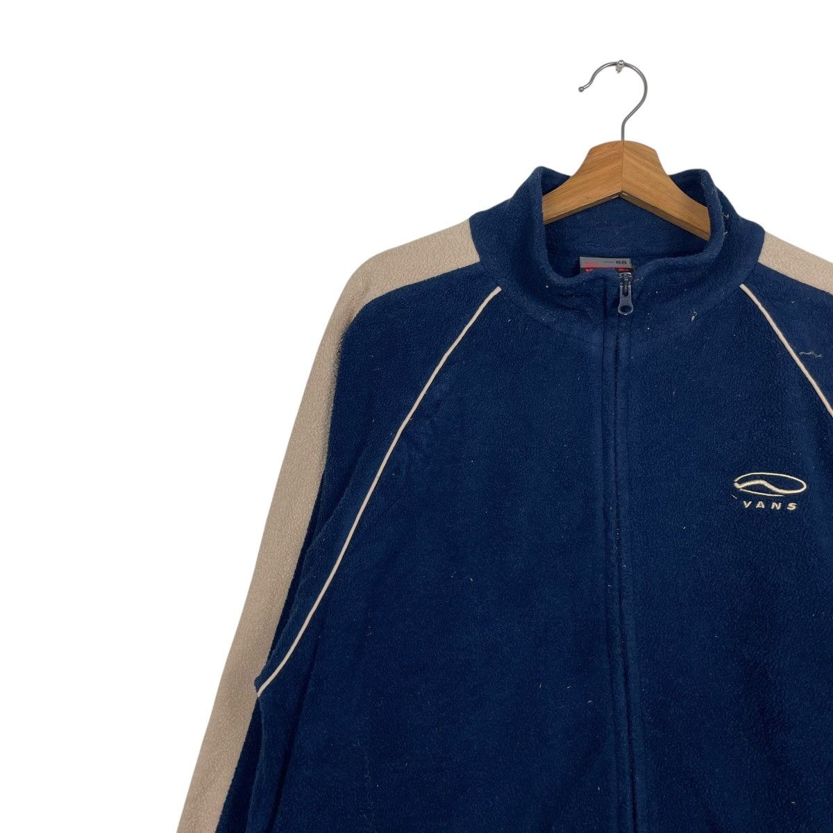 Japanese Brand 💥90s VANS SKATEBOARD FLEECE ZIPPER JACKET NAVY BLUE Size US M / EU 48-50 / 2 - 6 Thumbnail