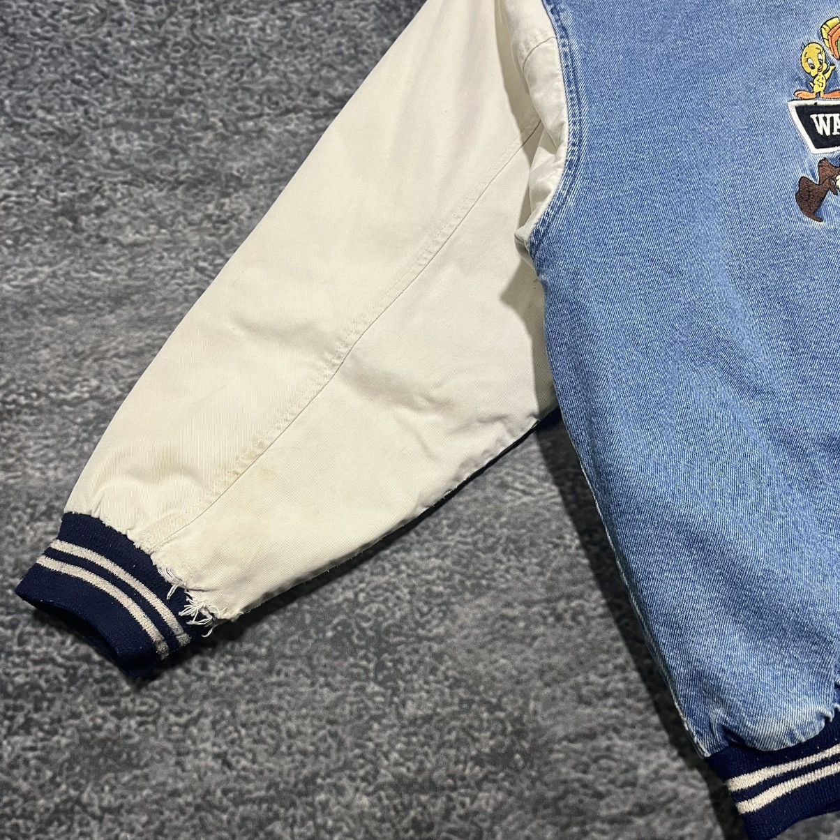 Warner Bros Vintage 90s Looney Tunes Embroidered Denim Varsity Jacket Size US L / EU 52-54 / 3 - 11 Thumbnail