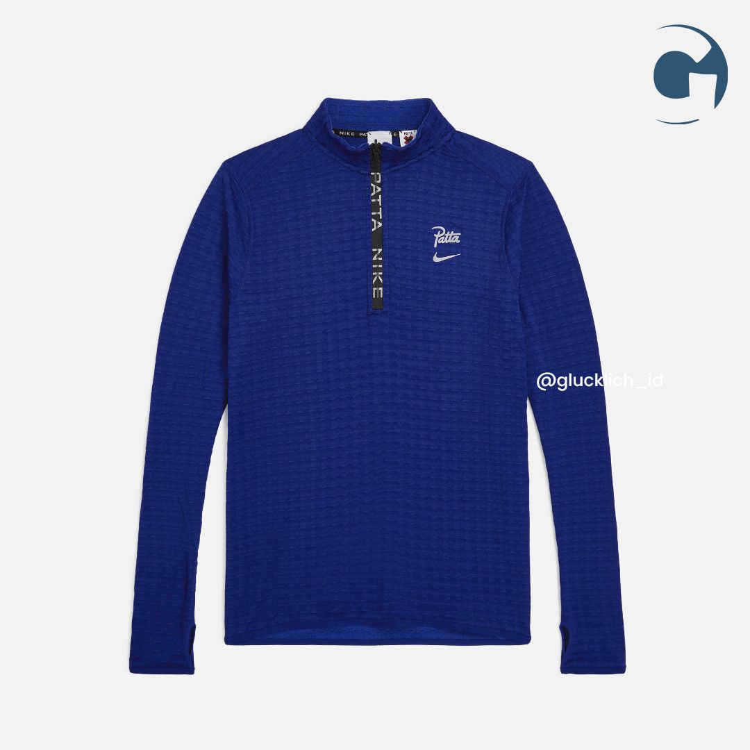 Nike × Patta Nike, X Patta Running Team Half Zip Long Sleeve Blue Size US XS / EU 42 / 0 - 1 Thumbnail
