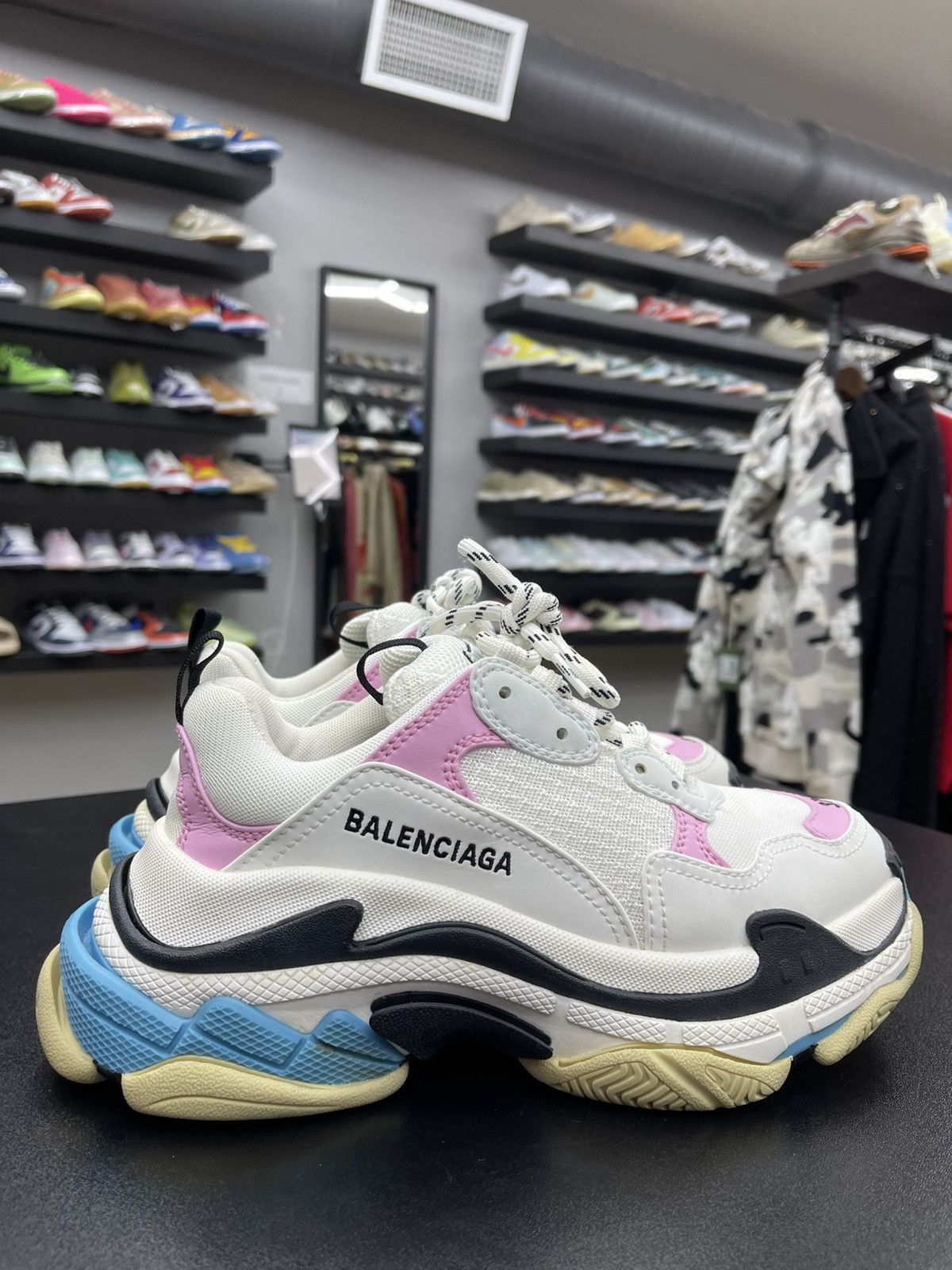 Balenciaga Size 7US/37EU - Balenciaga Triple S White Blue (Women's) Size US 7 / IT 37 - 3 Thumbnail