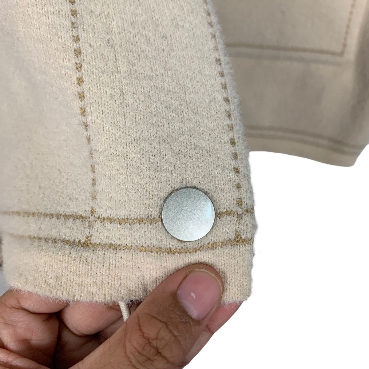 Japanese Brand FAL’BEU Jeans Sleeve Wool Boxy Jacket #2598-C117 Size M / US 6-8 / IT 42-44 - 14 Thumbnail