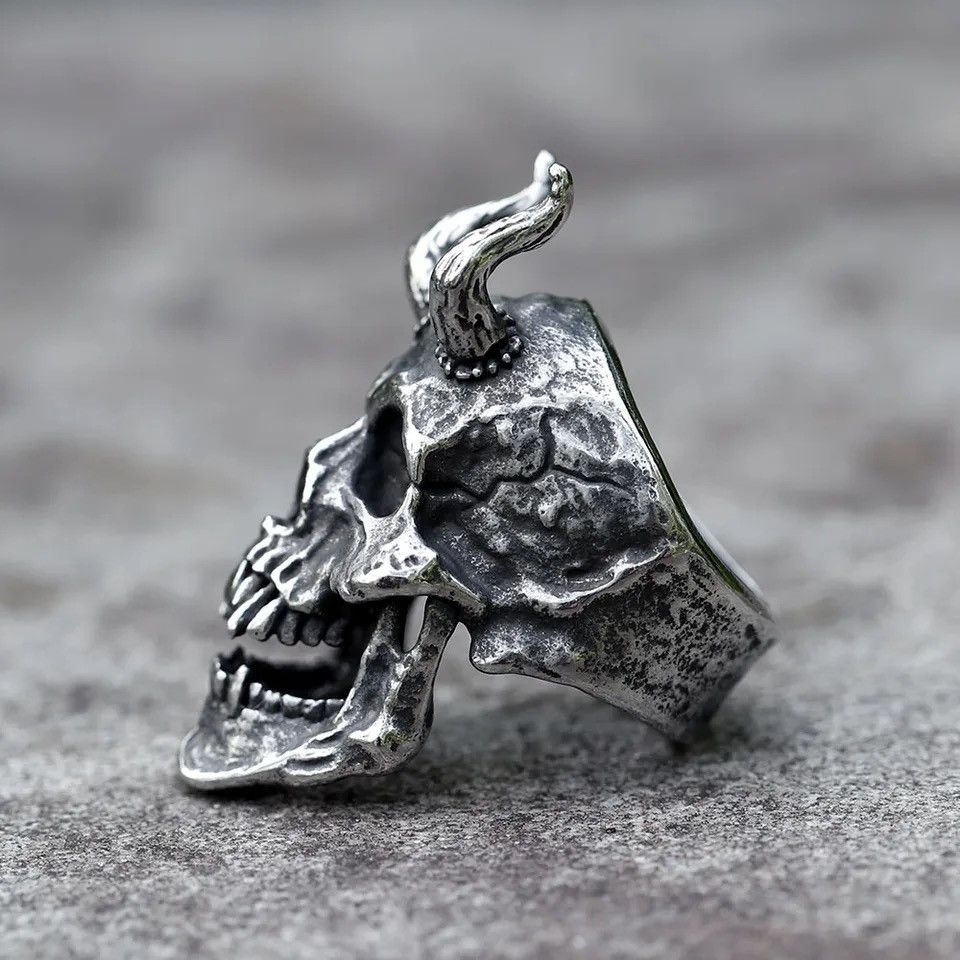 Jewelry Horned Satan Devil Ring Size 9 Size ONE SIZE - 3 Thumbnail