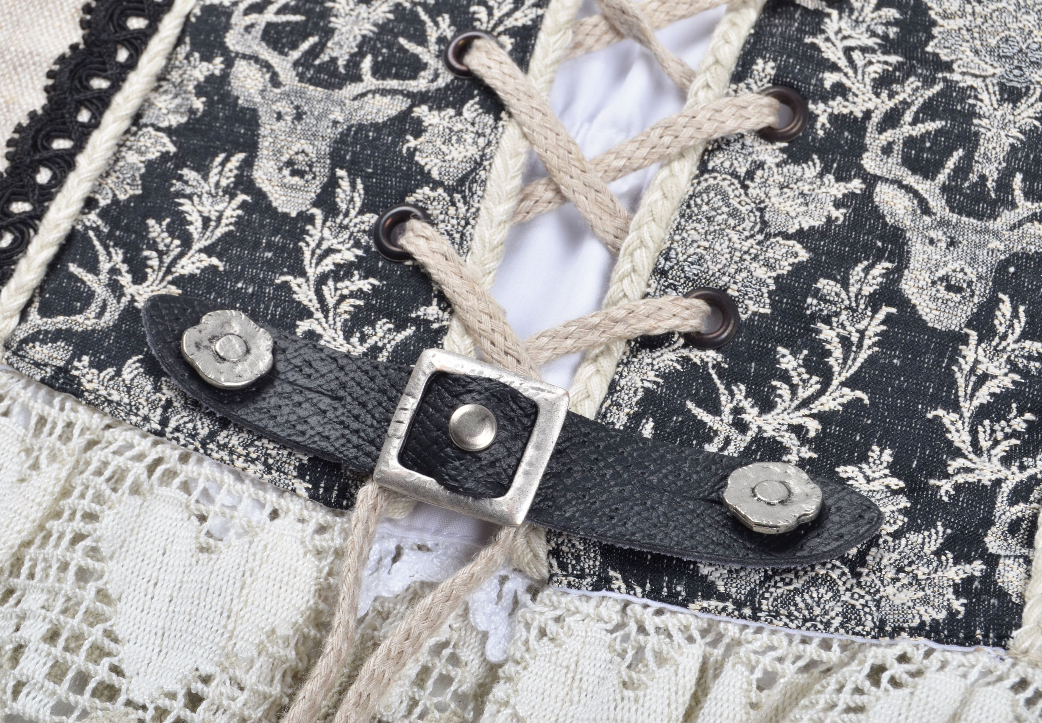Vintage Vintage Country Line Cottage Bondage Linen Dirndl Corset Size M / US 6-8 / IT 42-44 - 7 Thumbnail