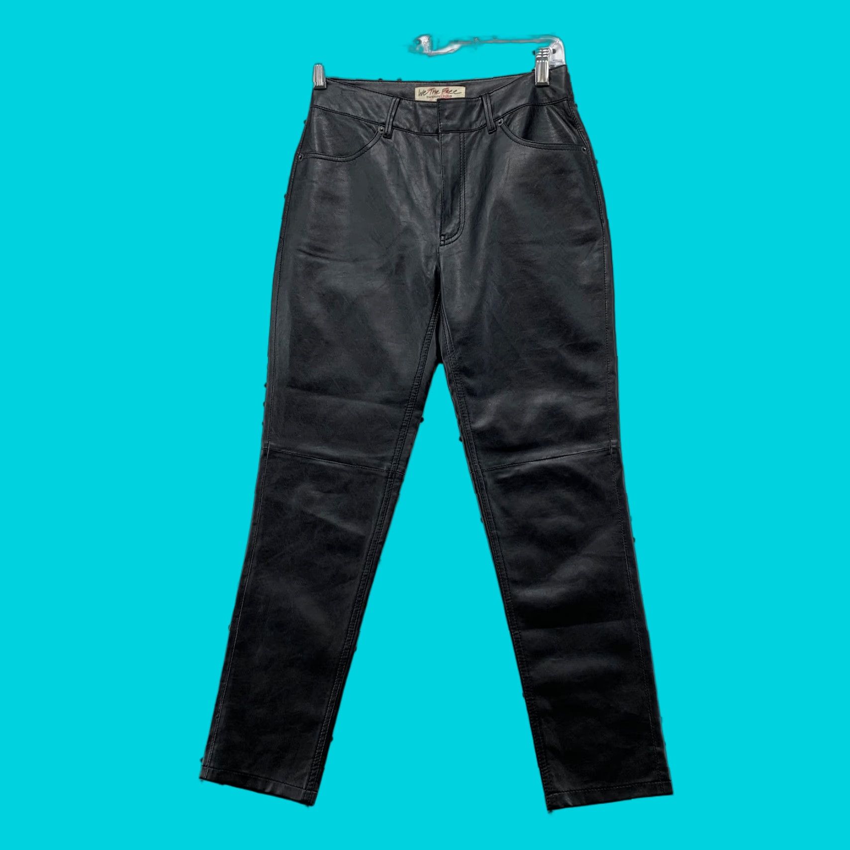 Free People We The Free People Faux Leather Pants Women 24 Black Regular 27x26 Rockabilly Pants Women 24 Black Regular 27x26 Rockabilly Size 42" / US 20 - 1 Thumbnail