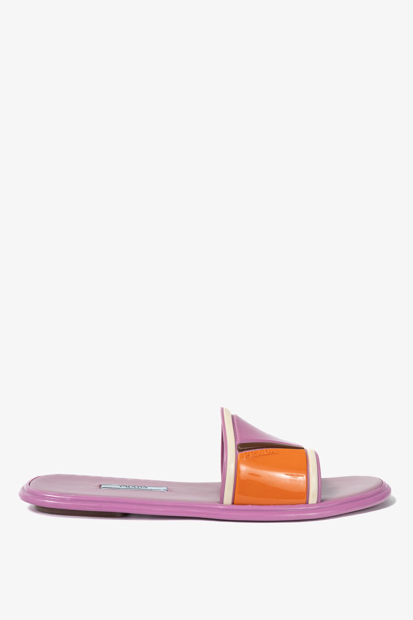 Prada Prada SS17 Runway Pink Color-Block Rubber & Leather Slides Size US 7.5 / IT 37.5 - 2 Thumbnail