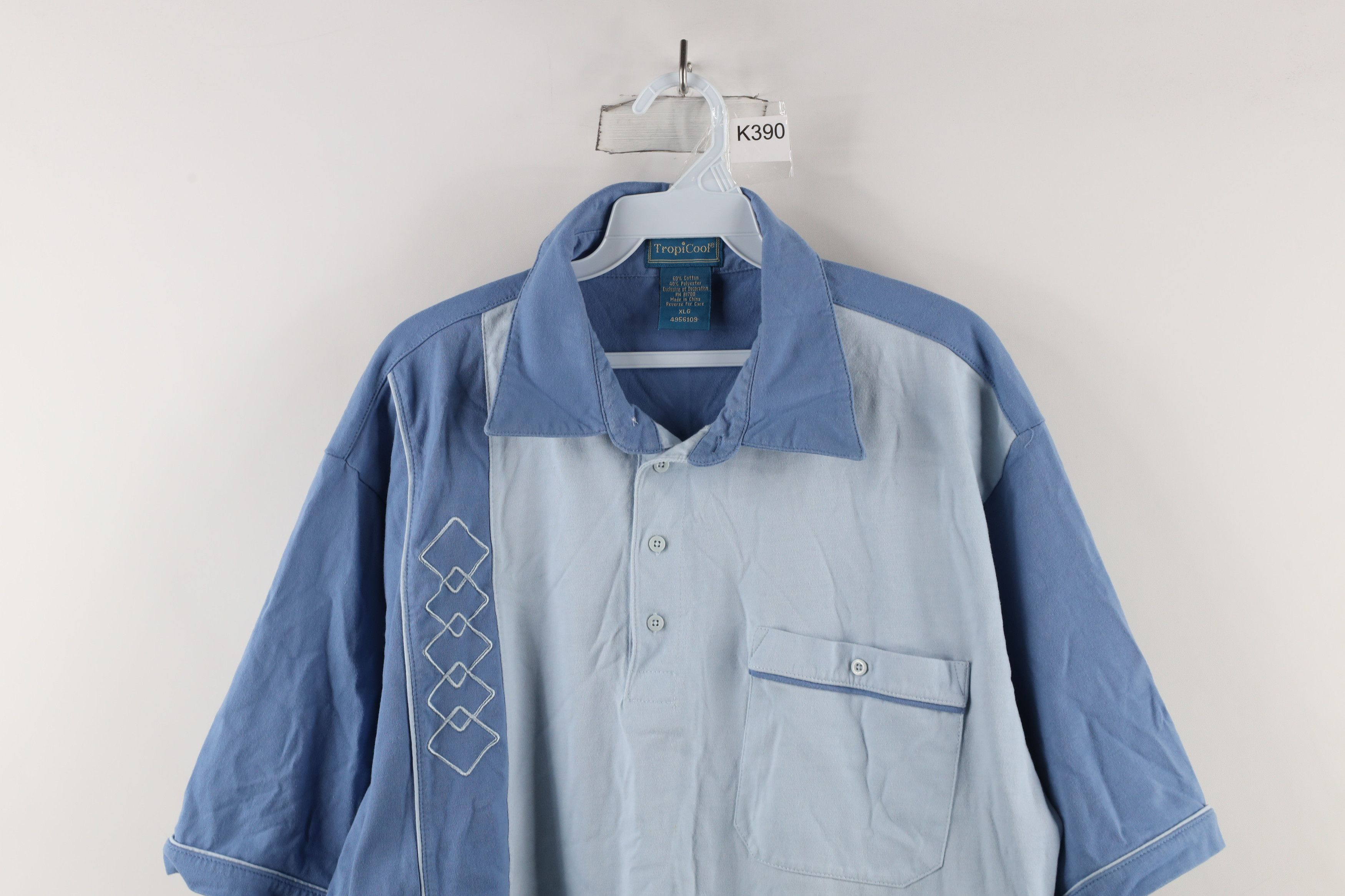 Vintage Vintage 90s Streetwear Collared Pullover Polo Shirt Blue Size US XL / EU 56 / 4 - 2 Thumbnail