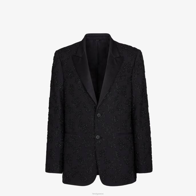 o1s1wg111224 Wool And Silk Jacket in Black
