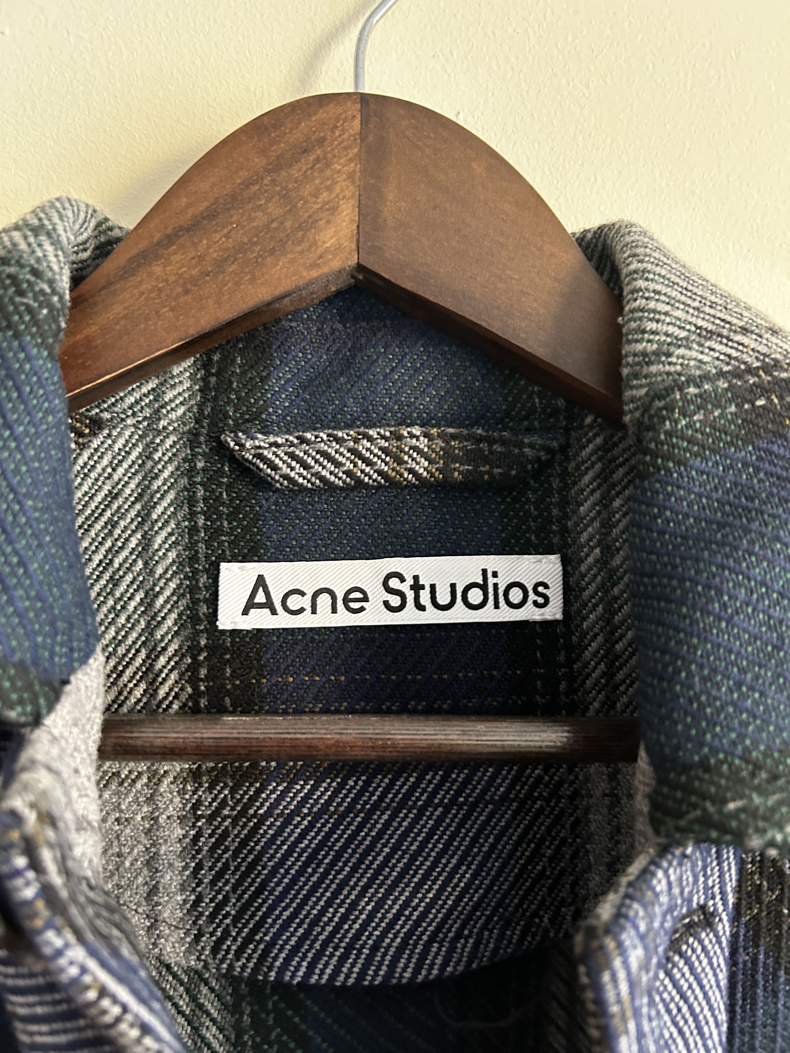 Acne Studios Acne Studios Navy & Grey Check Shirt Jacket Size US S / EU 44-46 / 1 - 2 Thumbnail
