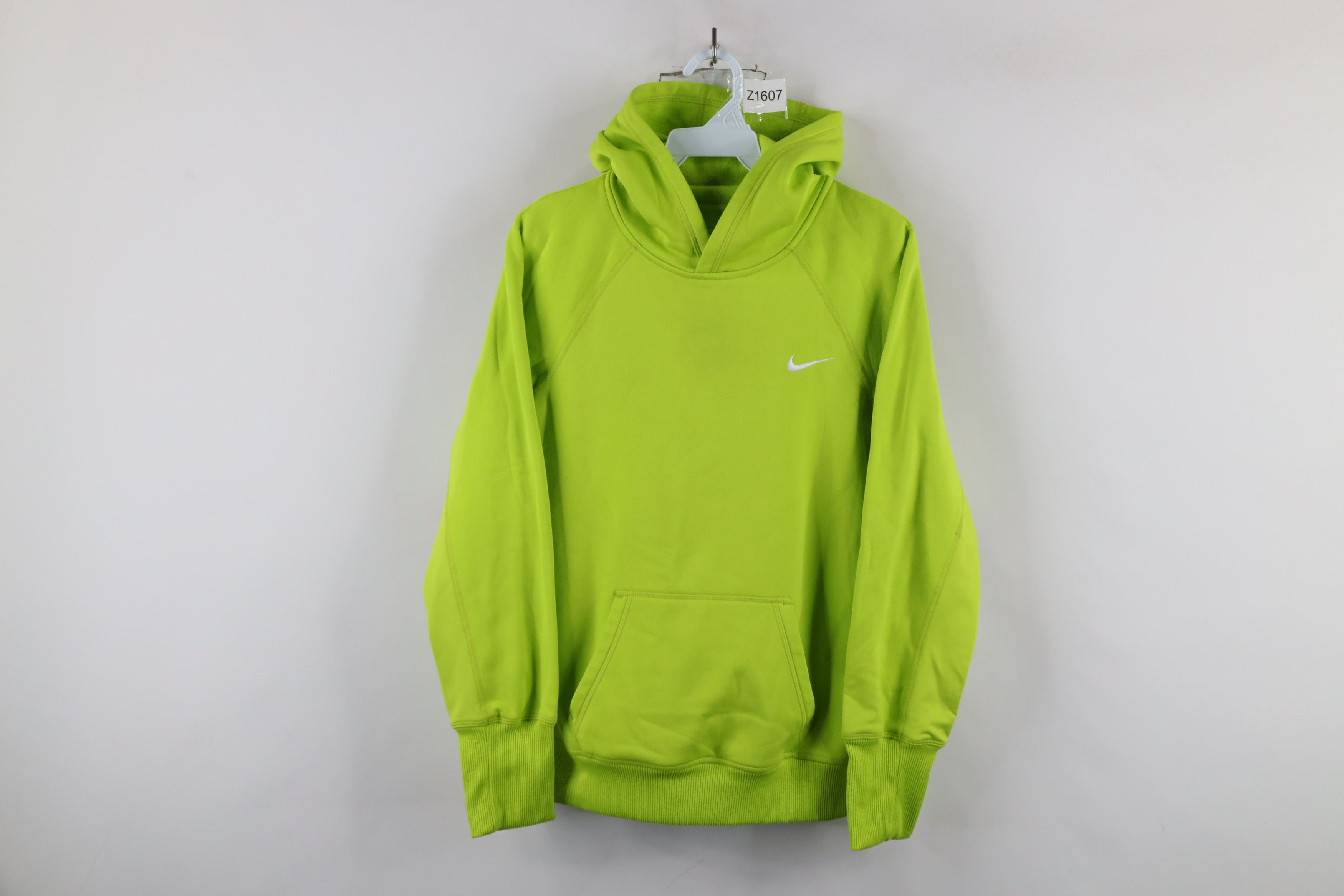Nike × Vintage Vintage Y2K Nike Scott Mini Swoosh Fleece Lined Hoodie Lime Size M / US 6-8 / IT 42-44 - 1 Thumbnail