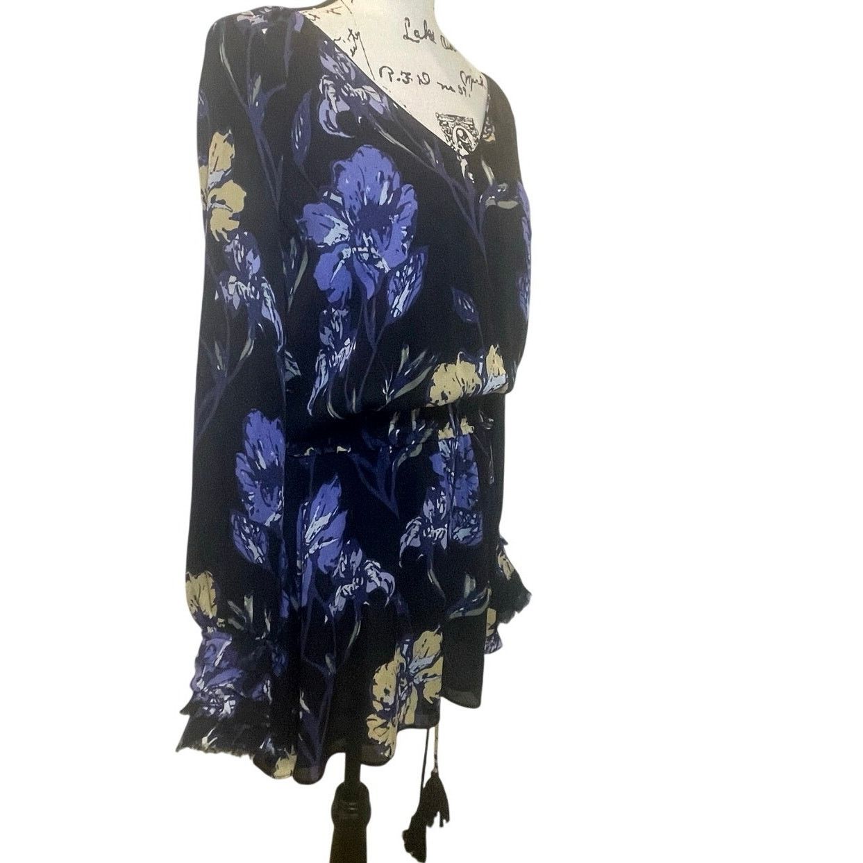 Ramy Brook RAMY BROOK MINI DRESS MILENE SILK FLORAL RUFFLE SMOCKE SZ S Size S / US 4 / IT 40 - 10 Thumbnail