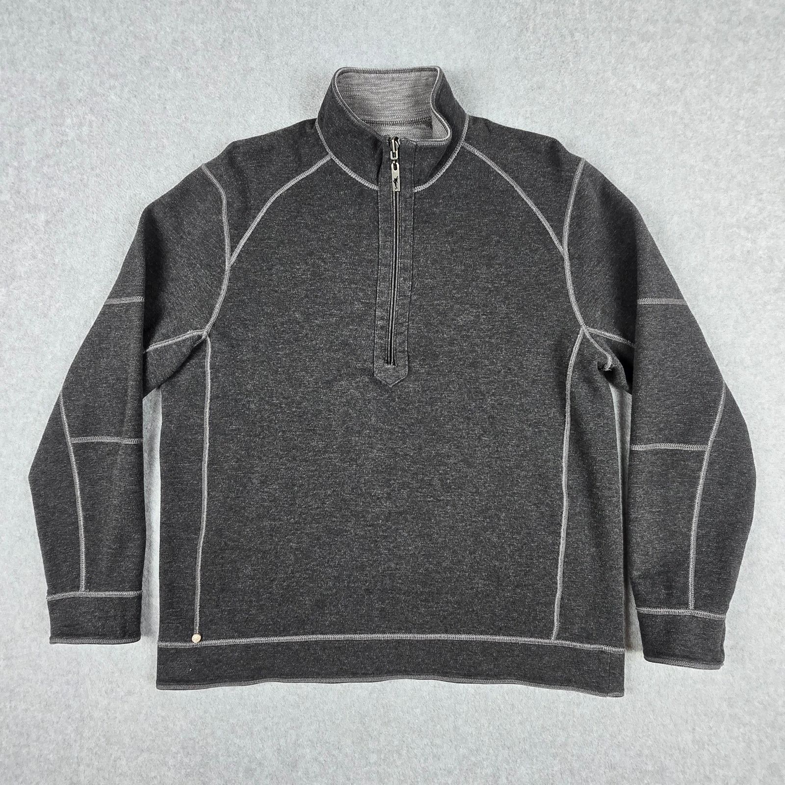 Tommy Bahama Tommy Bahama Lg Reversible 1/4 Zip Pullover Sweatshirt Gray Size US L / EU 52-54 / 3 - 6 Thumbnail