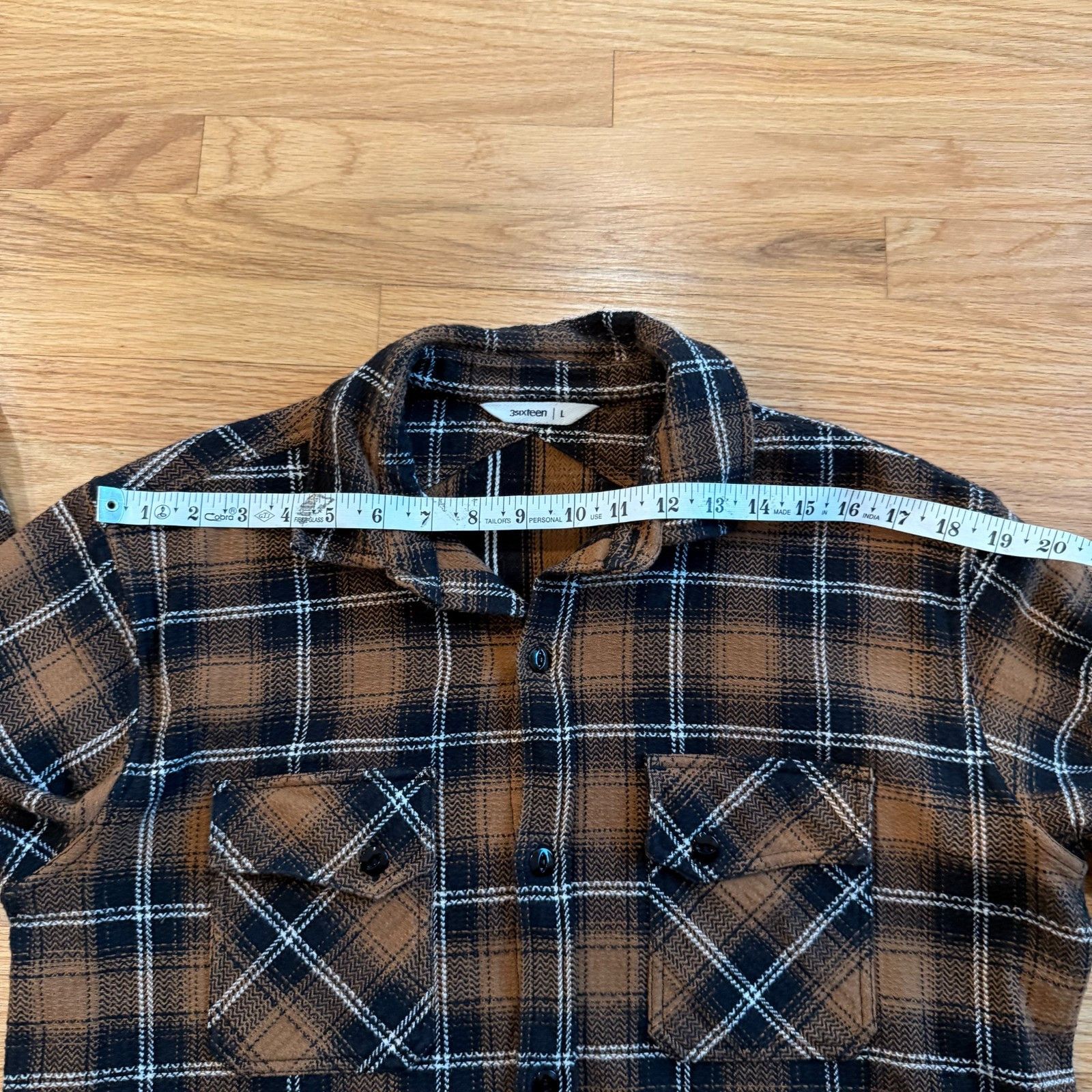 3sixteen 3Sixteen Heavyweight Crosscut Slubby Flannel in Sienna Size US L / EU 52-54 / 3 - 4 Thumbnail