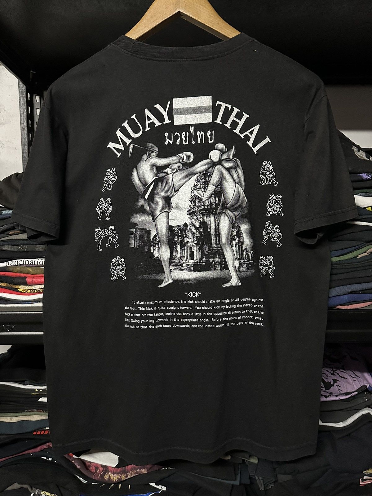 Vintage × WWE × WWF Vintage Boxing Muay Thai Sun Faded Tee Size US M / EU 48-50 / 2 - 6 Thumbnail